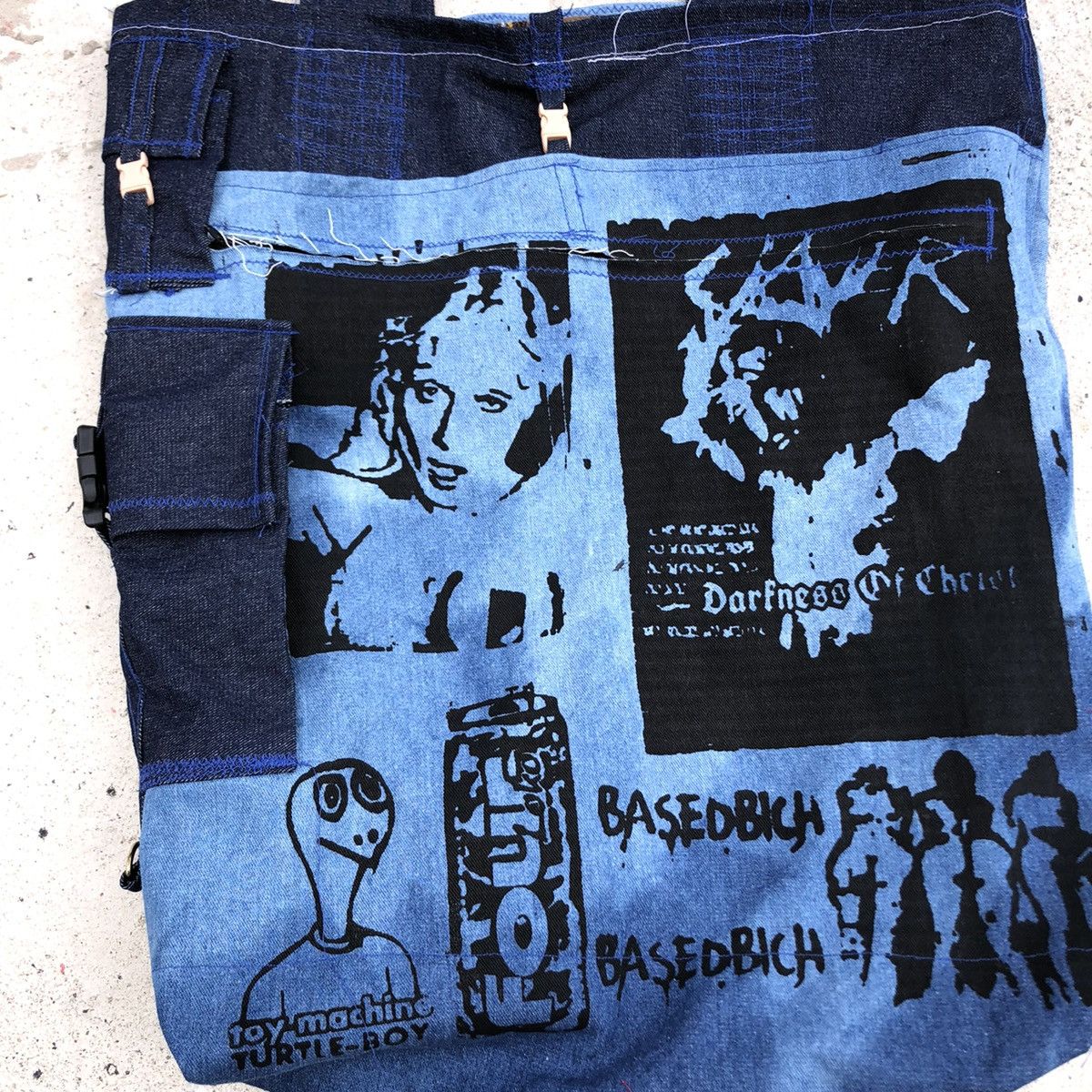 Designer Basedbich large denim tote Size ONE SIZE - 5 Thumbnail