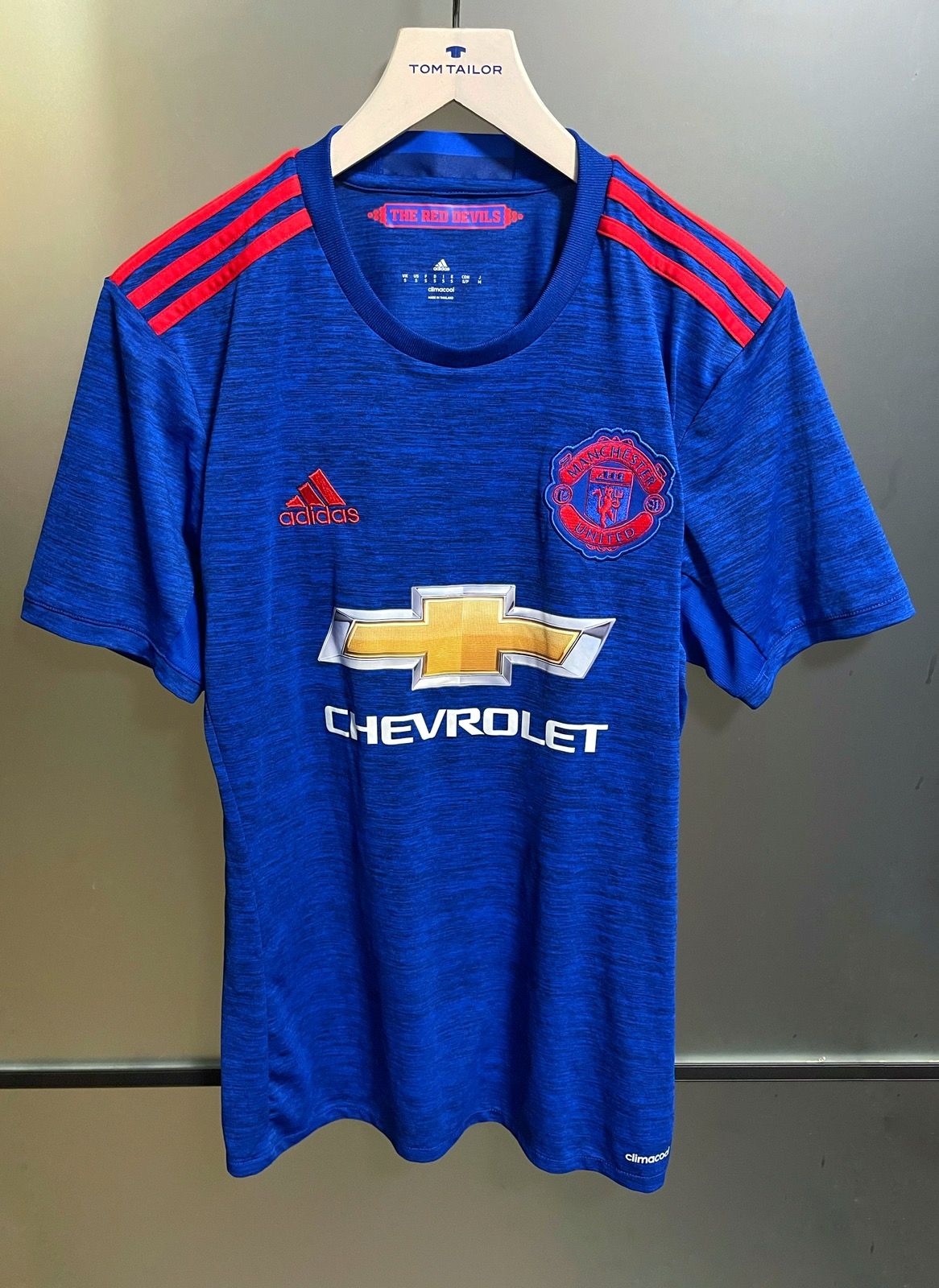 Pre-owned Manchester United X Soccer Jersey Manchester United 2016-17 Adidas Soccer Jersey Shirt Men S In Blue