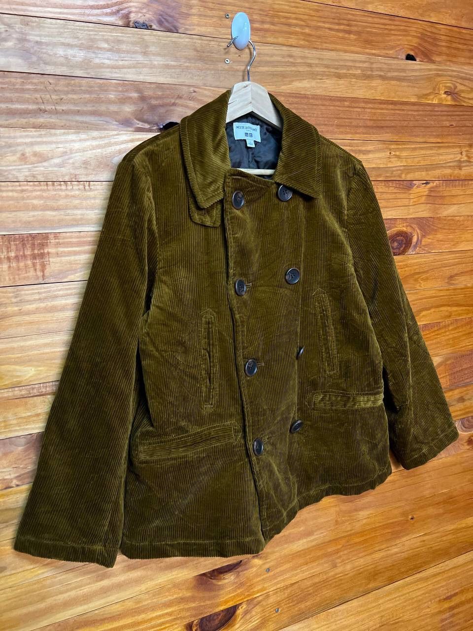 Japanese Brand INES DE LA FRESSANGE DOUBLE BREAST CORDUROY JACKET Size US S / EU 44-46 / 1 - 2 Thumbnail