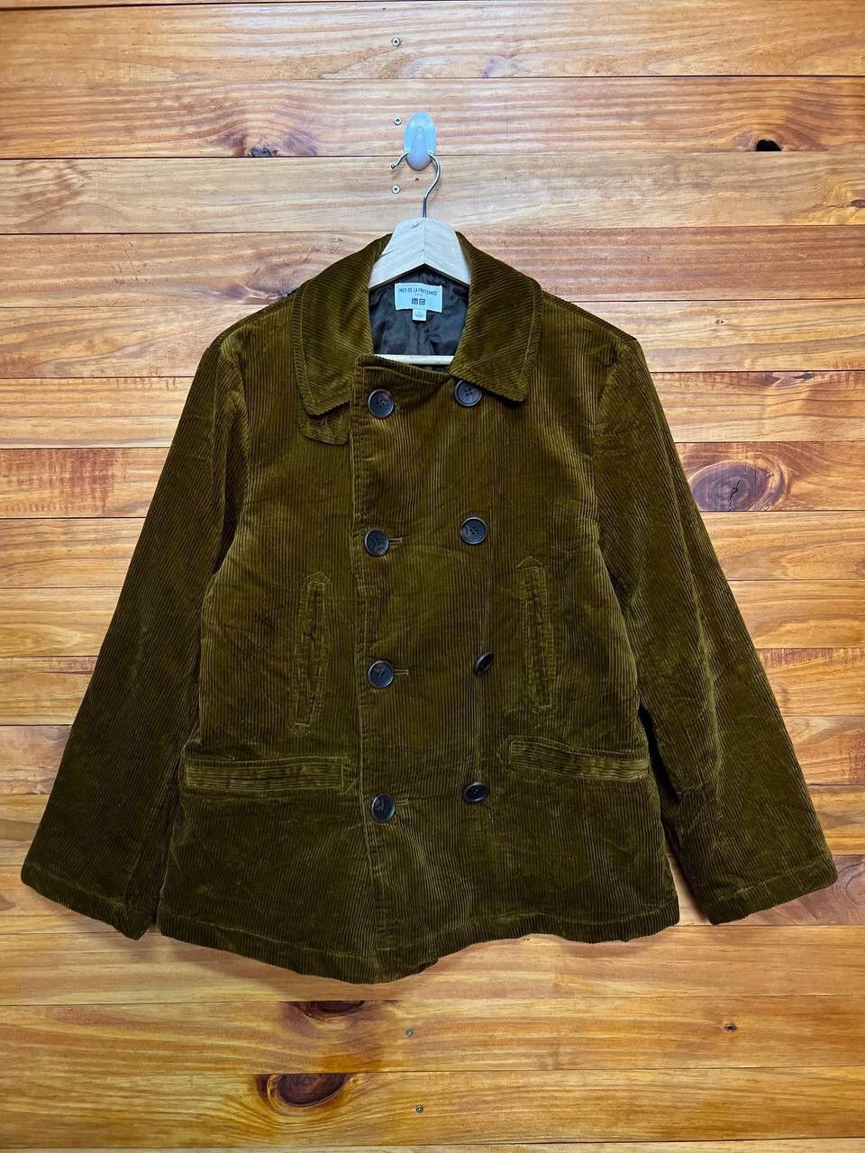 Japanese Brand INES DE LA FRESSANGE DOUBLE BREAST CORDUROY JACKET Size US S / EU 44-46 / 1 - 1 Thumbnail