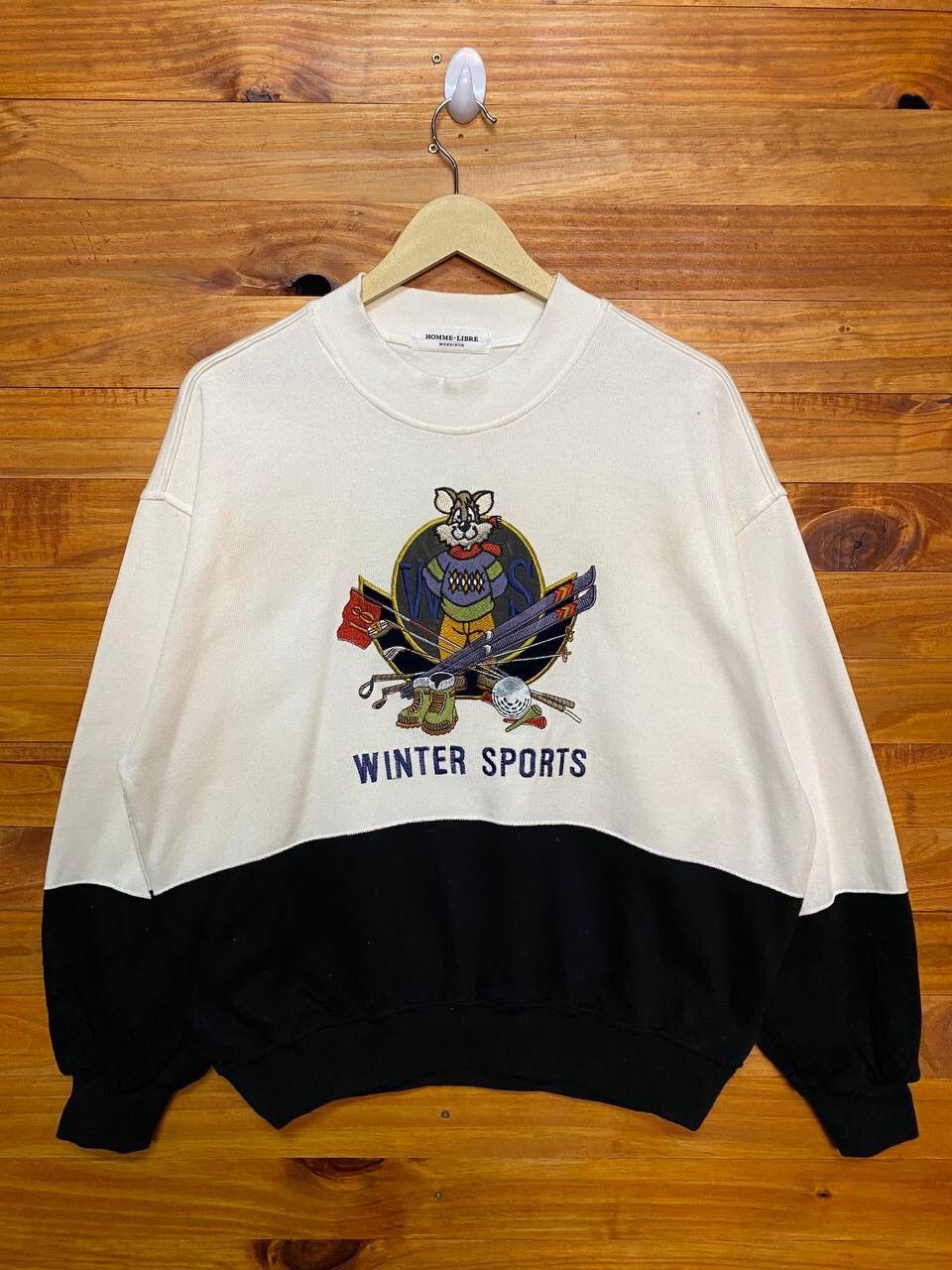 Japanese Brand VINTAGE HOMME LIBRE MONSIEUR WINTER SPORT SWEATSHIRT Size US XL / EU 56 / 4 - 1 Thumbnail
