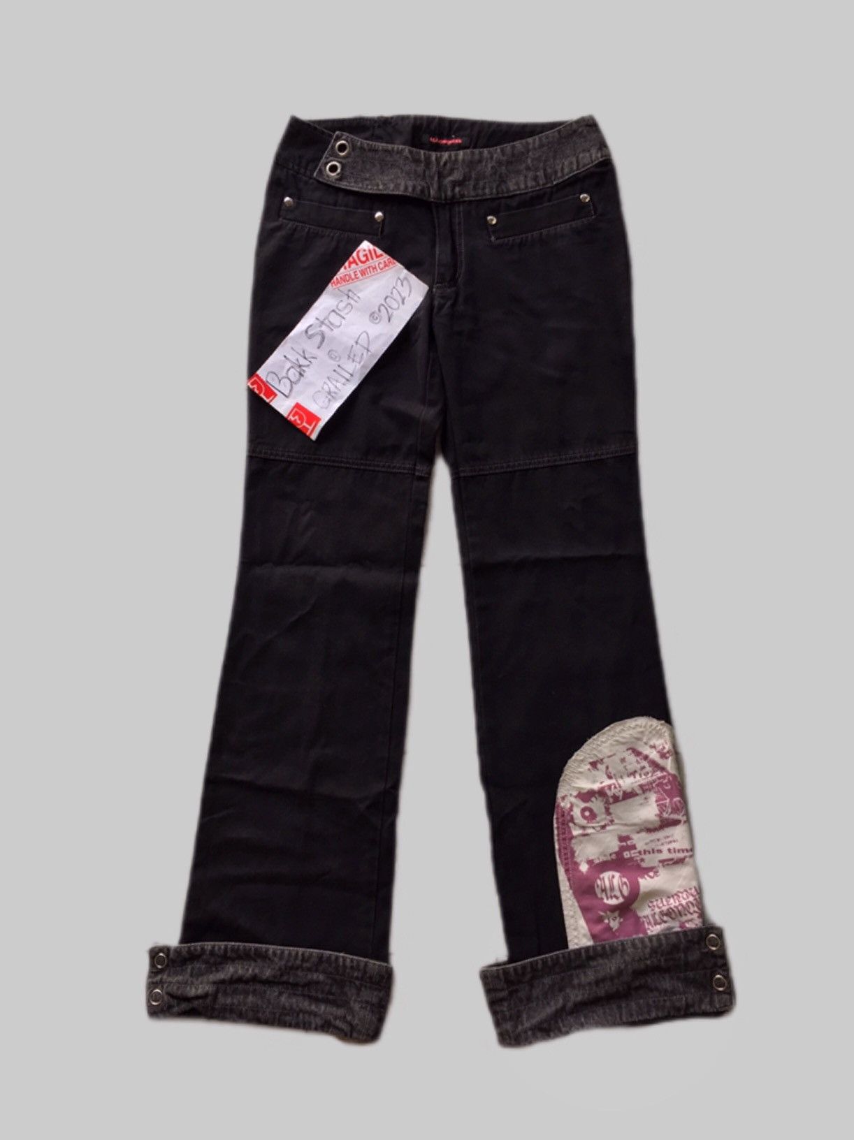 Japanese Brand Rare Y2K Japanese Seditionaries Algonquins Patch Flare Pants Size US 28 / EU 44 - 1 Thumbnail