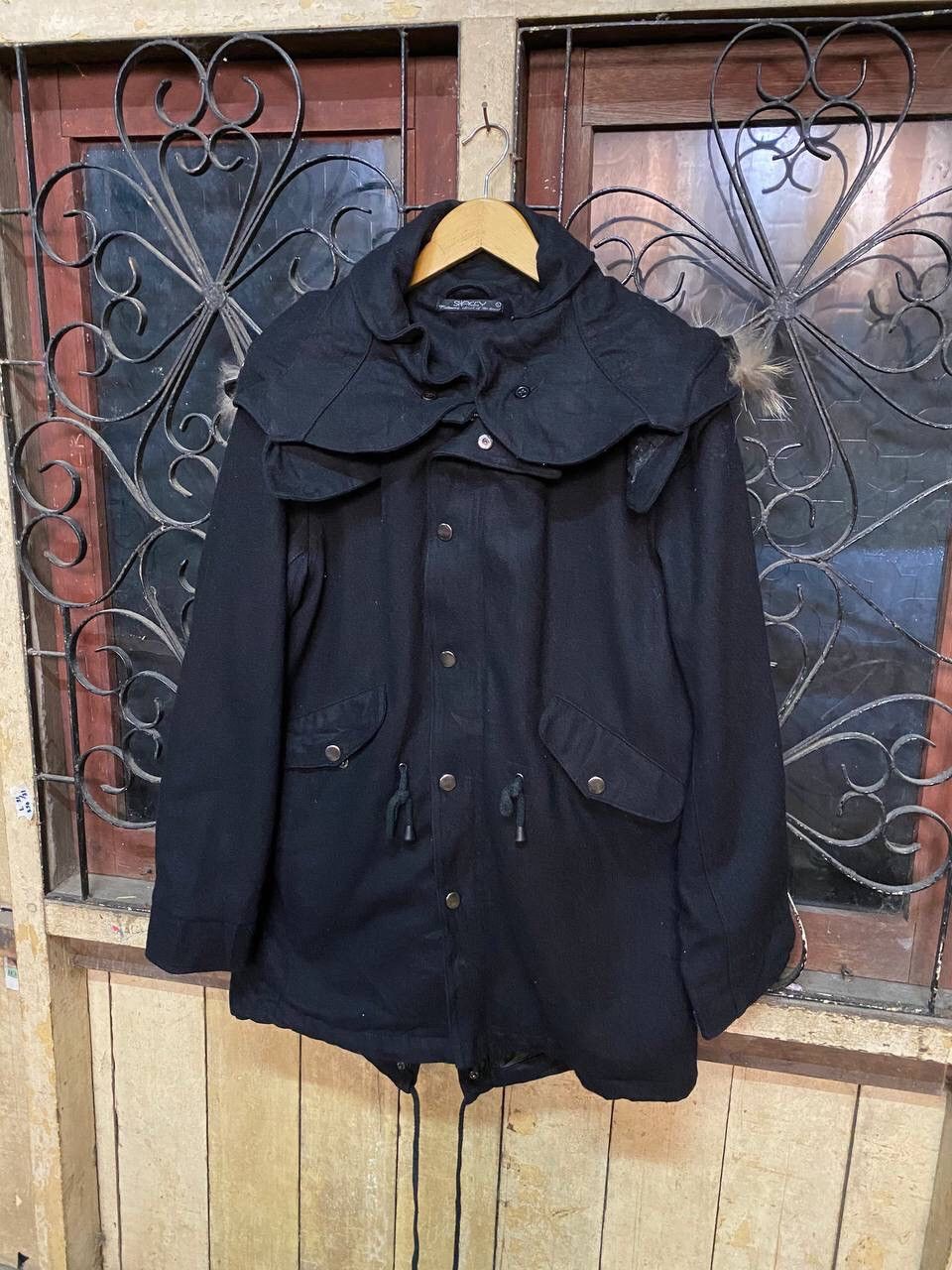 Japanese Brand Shaggy Removesible Hood Fishtail Wool Parka Size US M / EU 48-50 / 2 - 4 Thumbnail