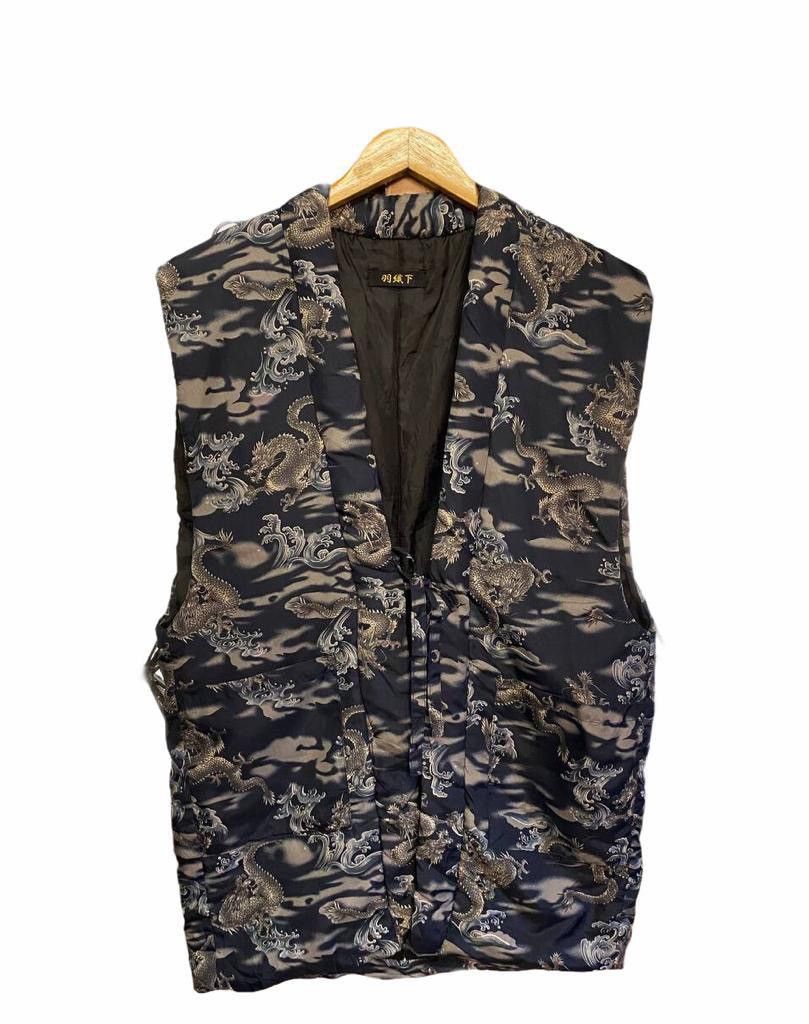 Japanese Brand Vintage Japanese Dragon Kimono Vest Jacket Full Print Size US S / EU 44-46 / 1 - 1 Thumbnail