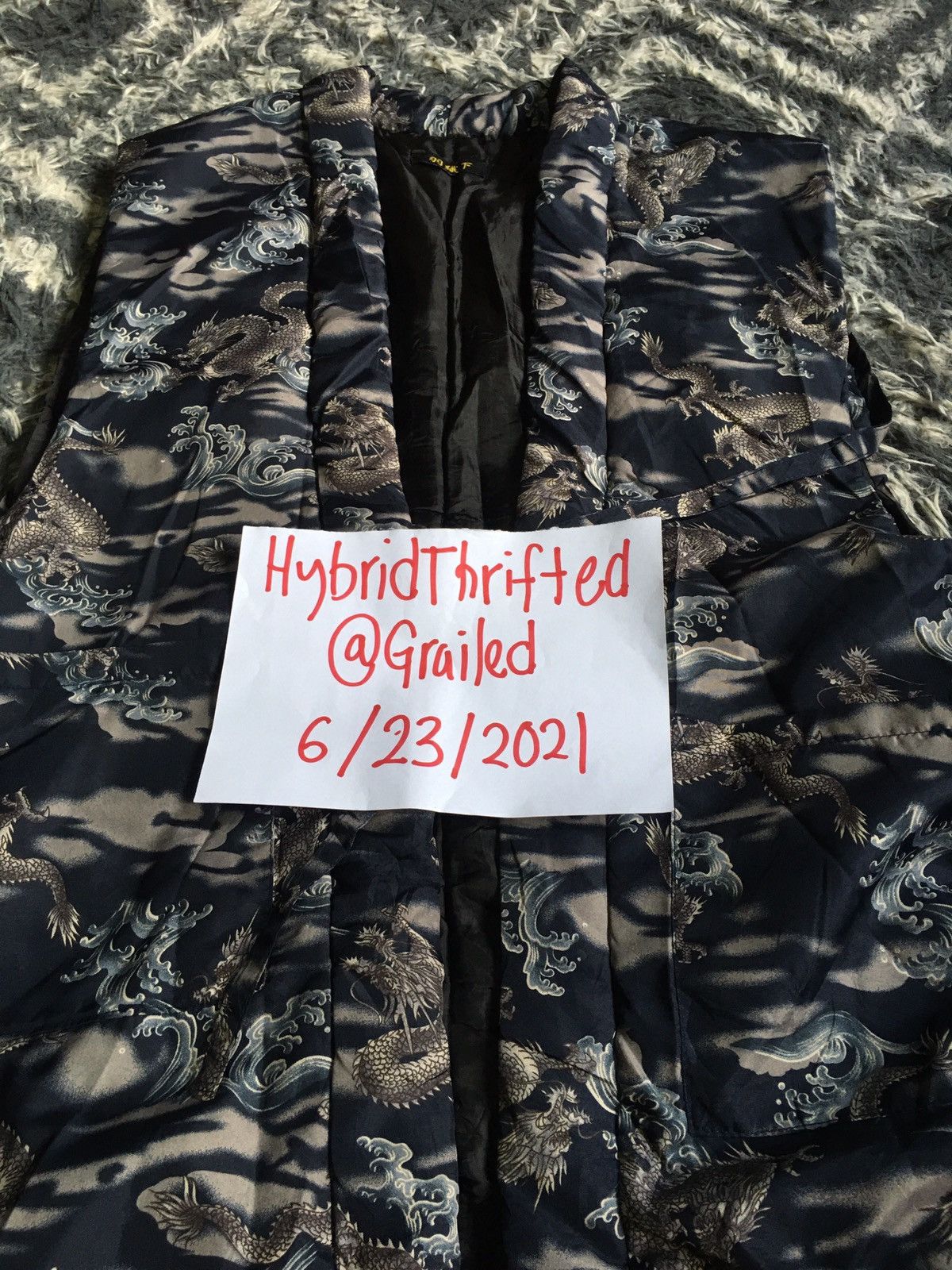 Japanese Brand Vintage Japanese Dragon Kimono Vest Jacket Full Print Size US S / EU 44-46 / 1 - 12 Thumbnail
