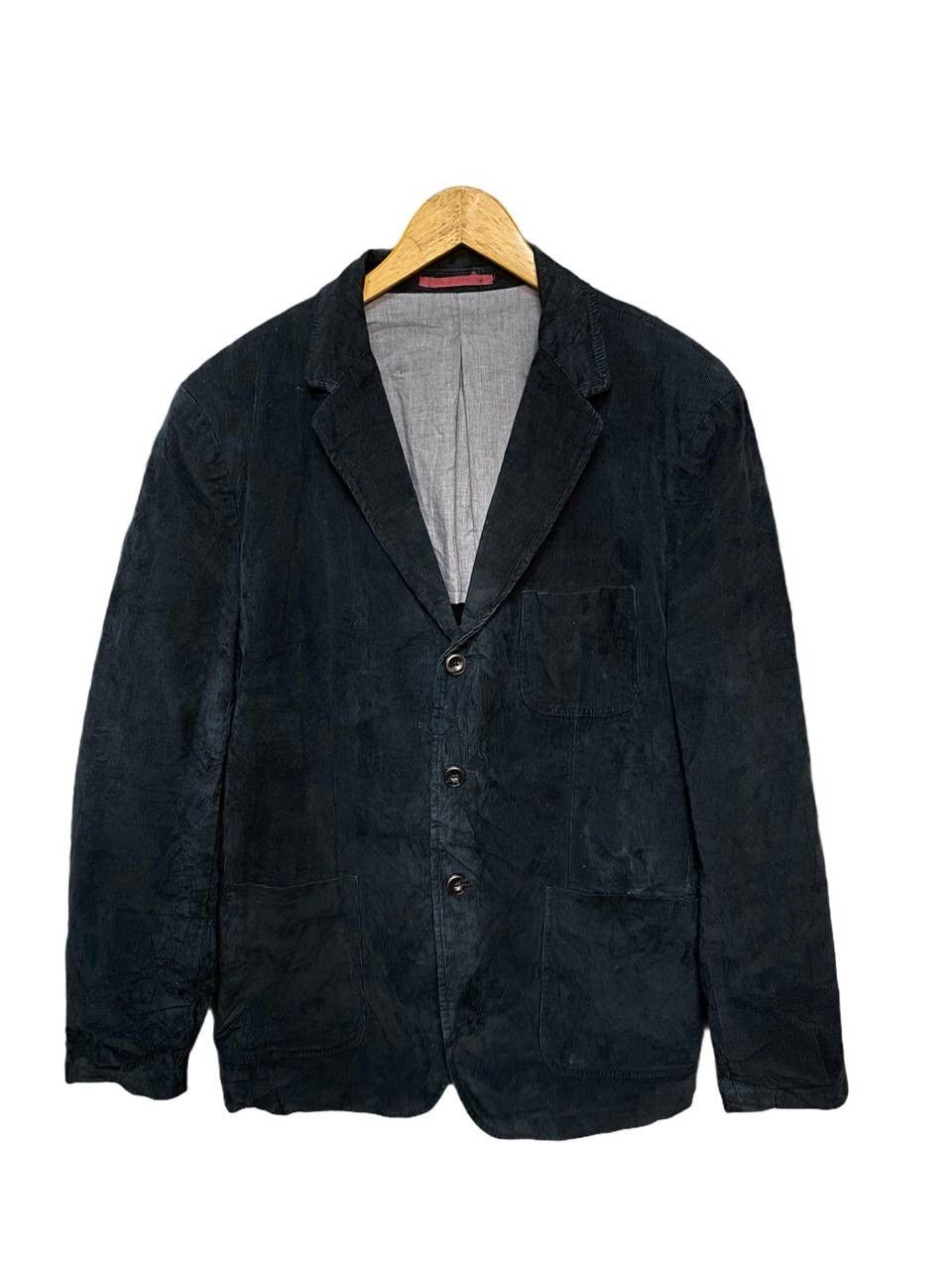 image of Designer Conbipel Corduroy Chore Jacket in Black, Men's (Size Medium)