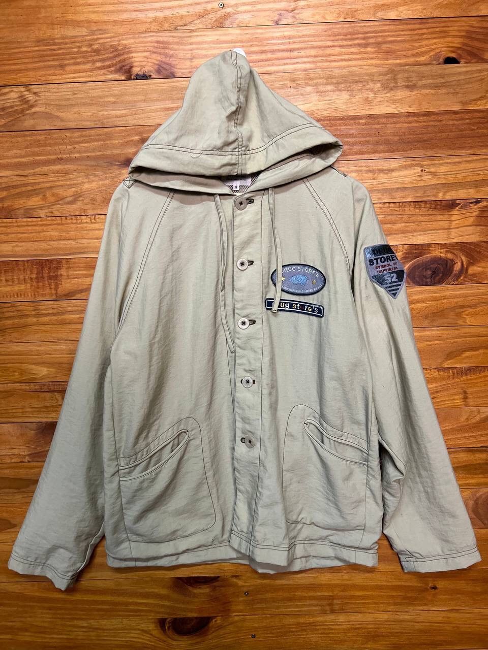 Japanese Brand DRUGSTORE HOODIE NYLON JACKET Size US L / EU 52-54 / 3 - 1 Thumbnail