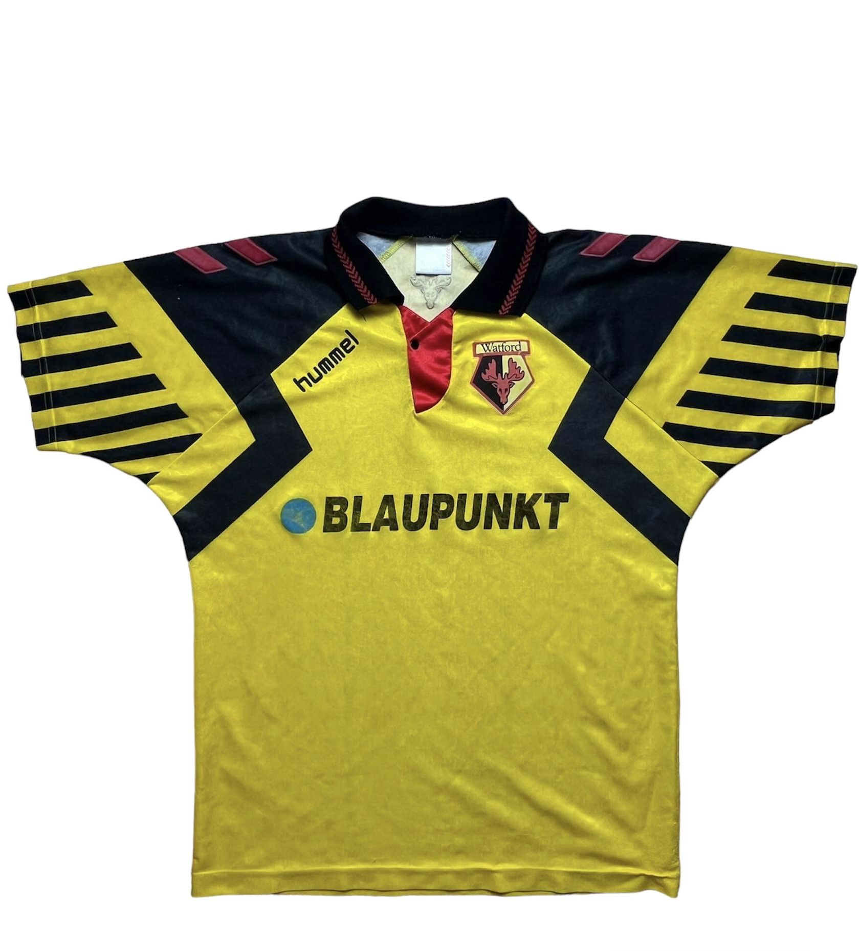 image of The 1994/95 Watford Fc Home Shirt By Hummel in Yellow, Men's (Size Medium)
