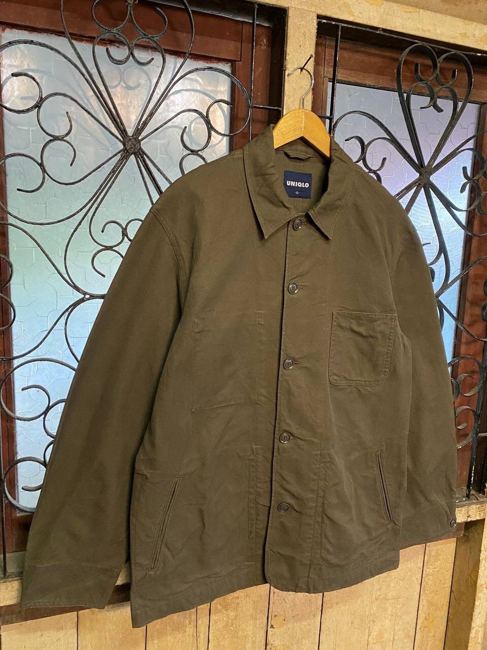 Japanese Brand Uniqlo Denim Workwear Jacket Size US L / EU 52-54 / 3 - 4 Thumbnail