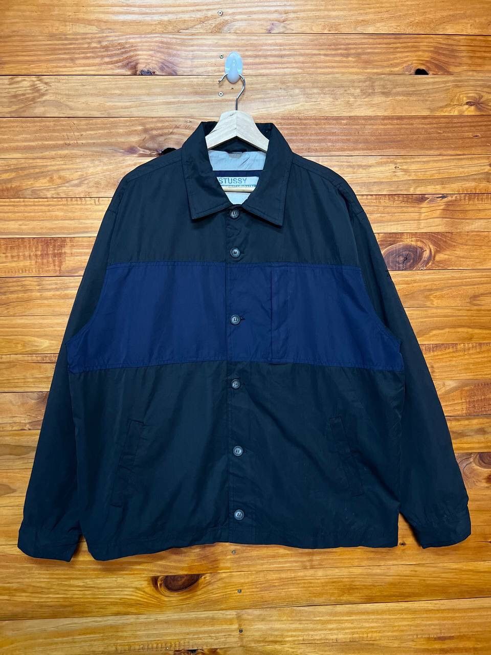 image of Vintage Stussy International Nylon Jacket in Black, Men's (Size Large)