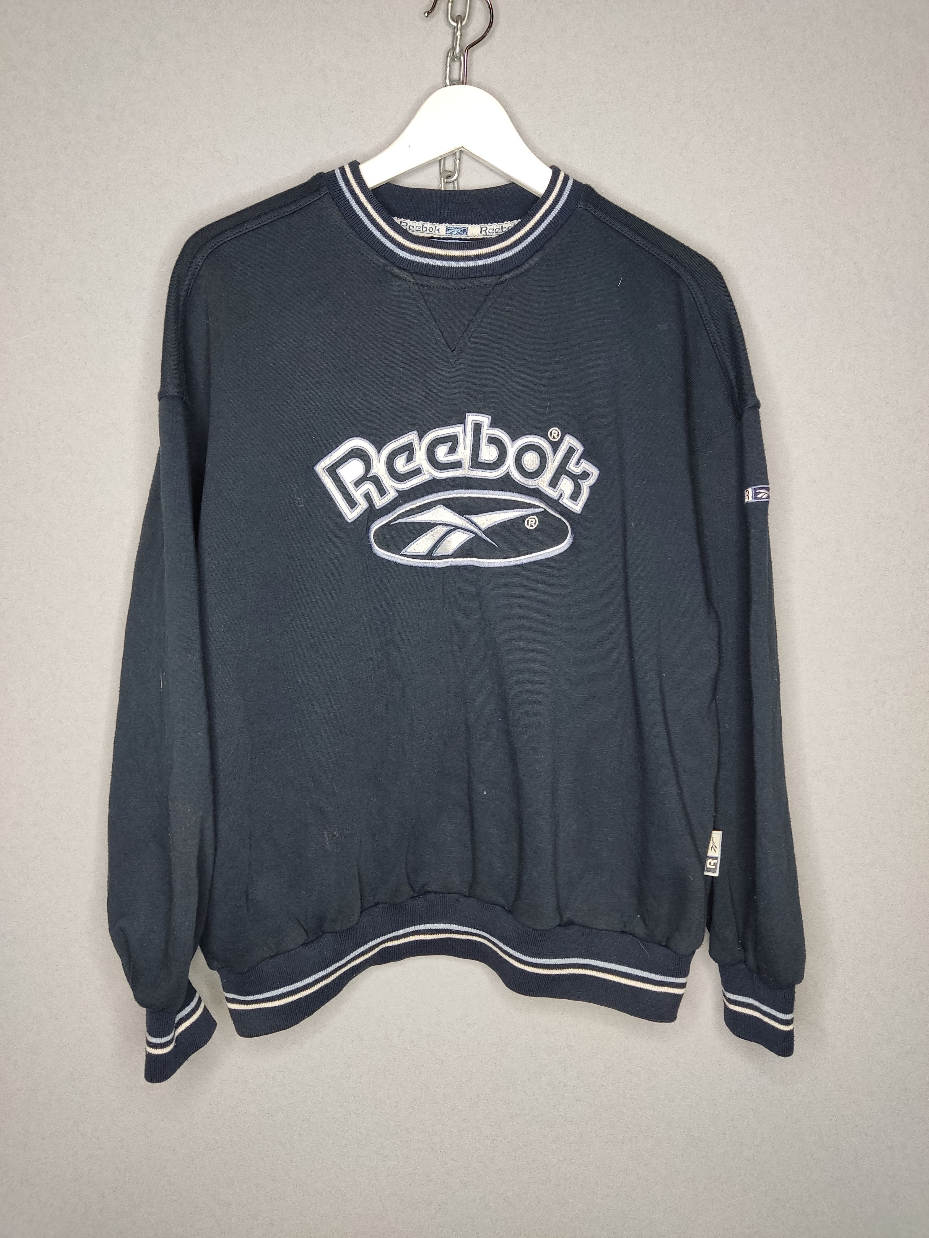 Pre-owned Reebok X Vintage Reebok Vintage Sweatshirt Embroidered Big Logo In Black