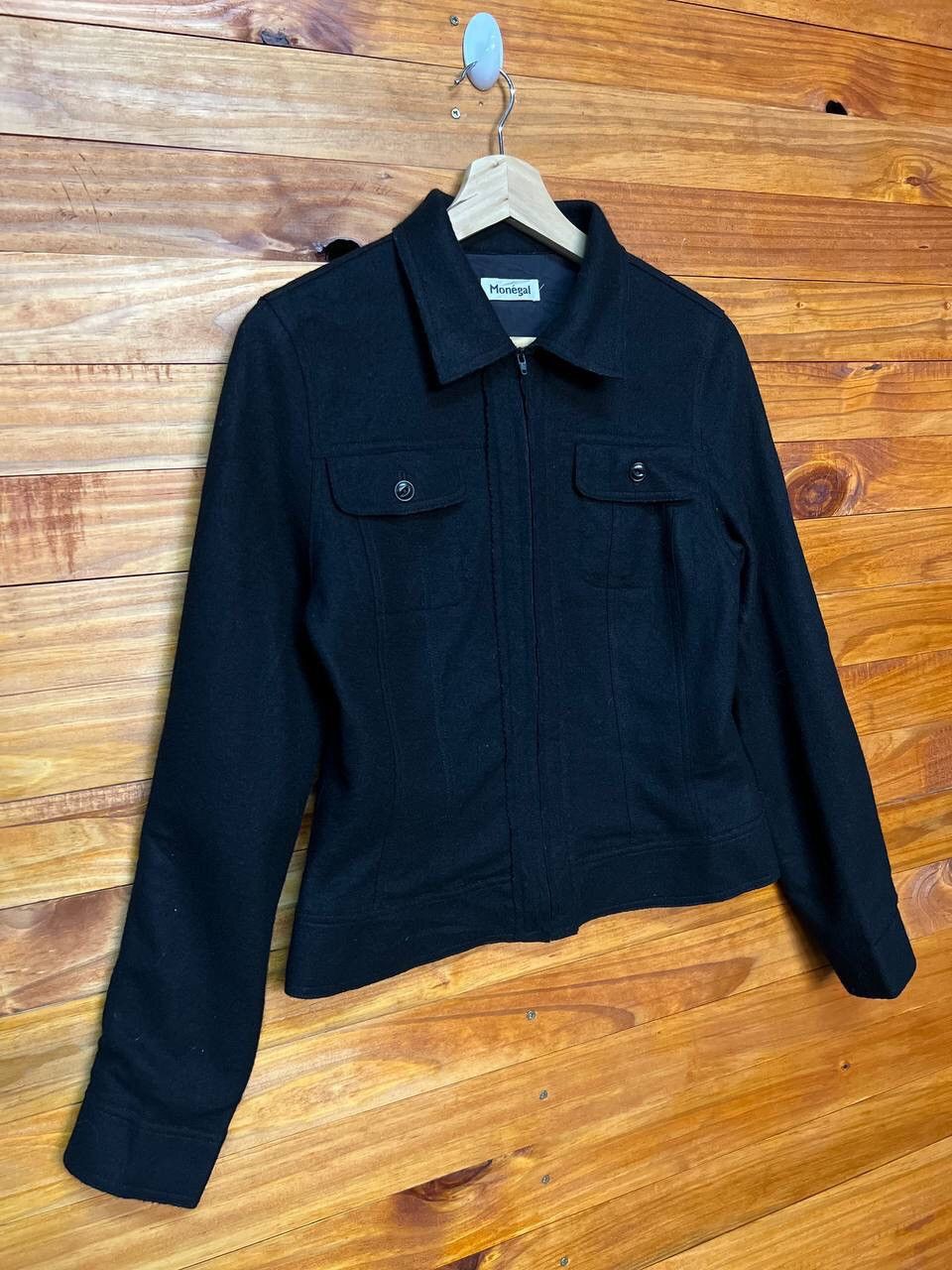 Japanese Brand MONEGAL WOMENS WOOL JACKET Size S / US 4 / IT 40 - 2 Thumbnail