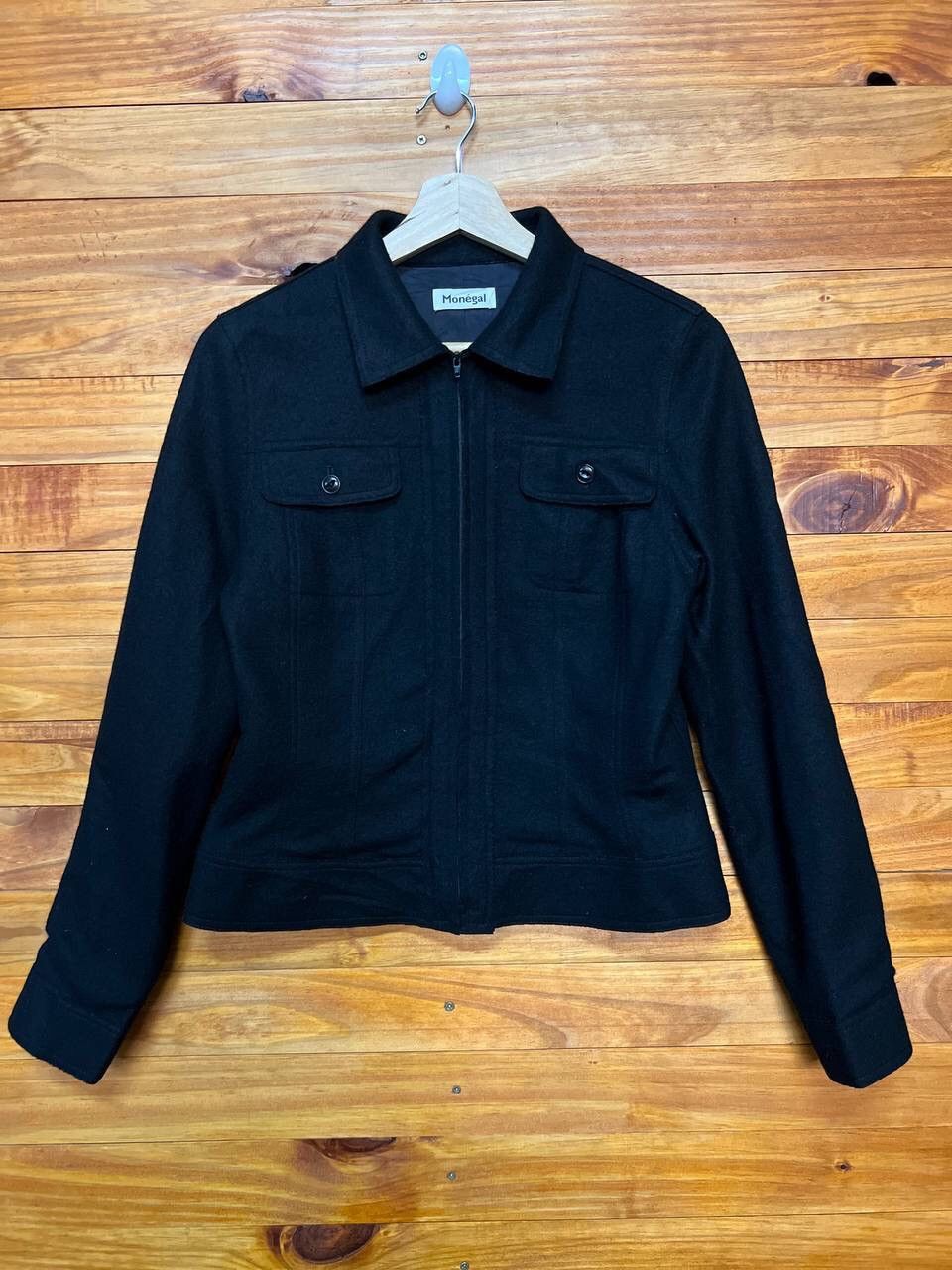Japanese Brand MONEGAL WOMENS WOOL JACKET Size S / US 4 / IT 40 - 1 Thumbnail