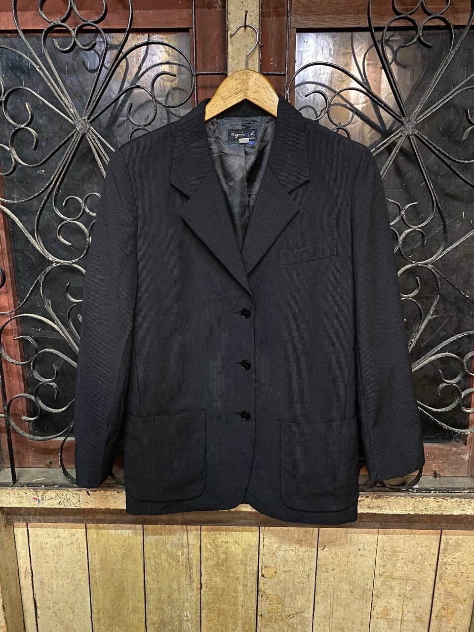 image of Vintage Agnes B Suit Blazer Made In Japan in Black, Men's (Size Medium)