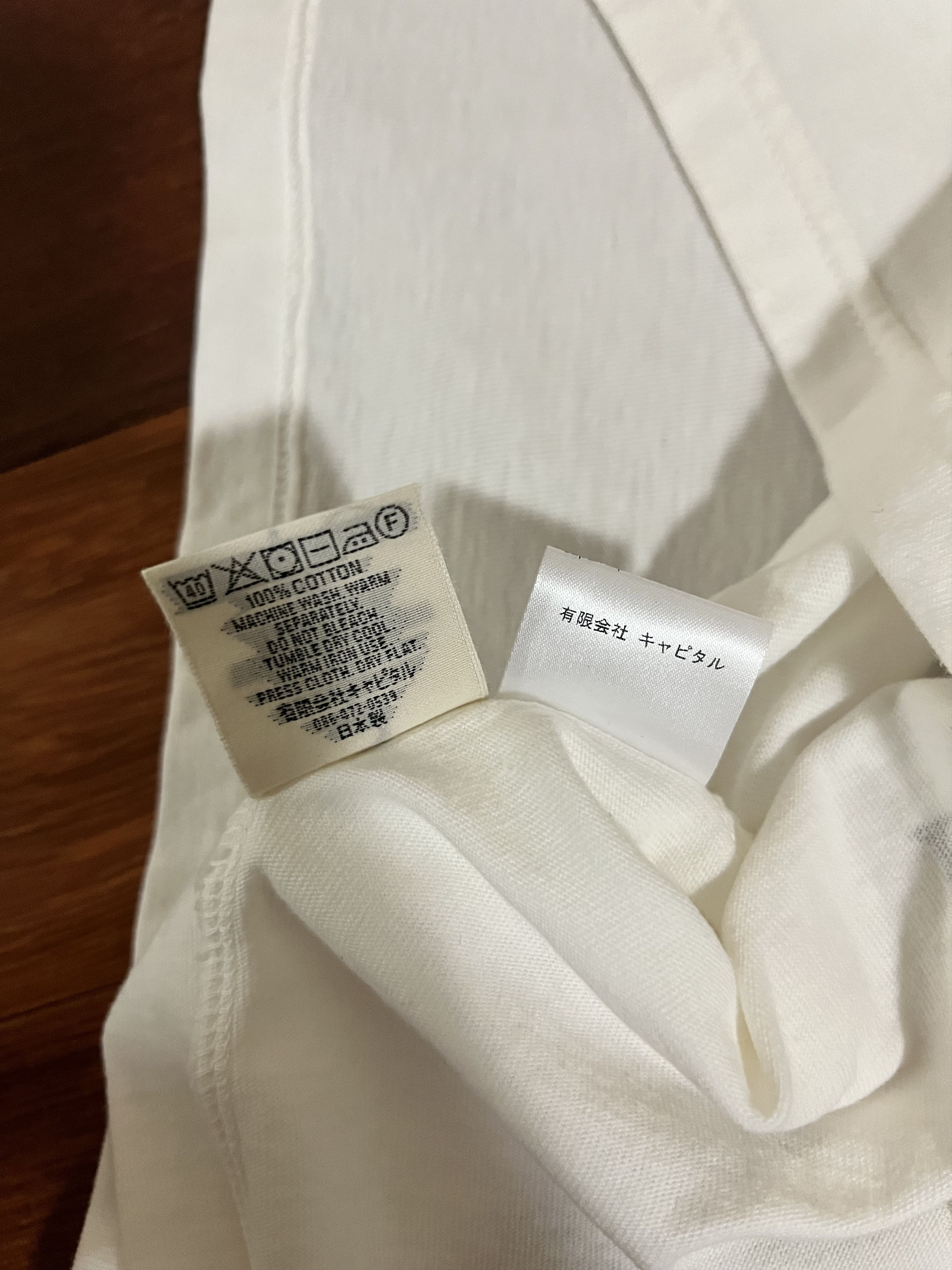 Kapital 💚 Kapital Love Peace & Rain Smile T-Shirt White Large NEW Size US L / EU 52-54 / 3 - 9 Thumbnail