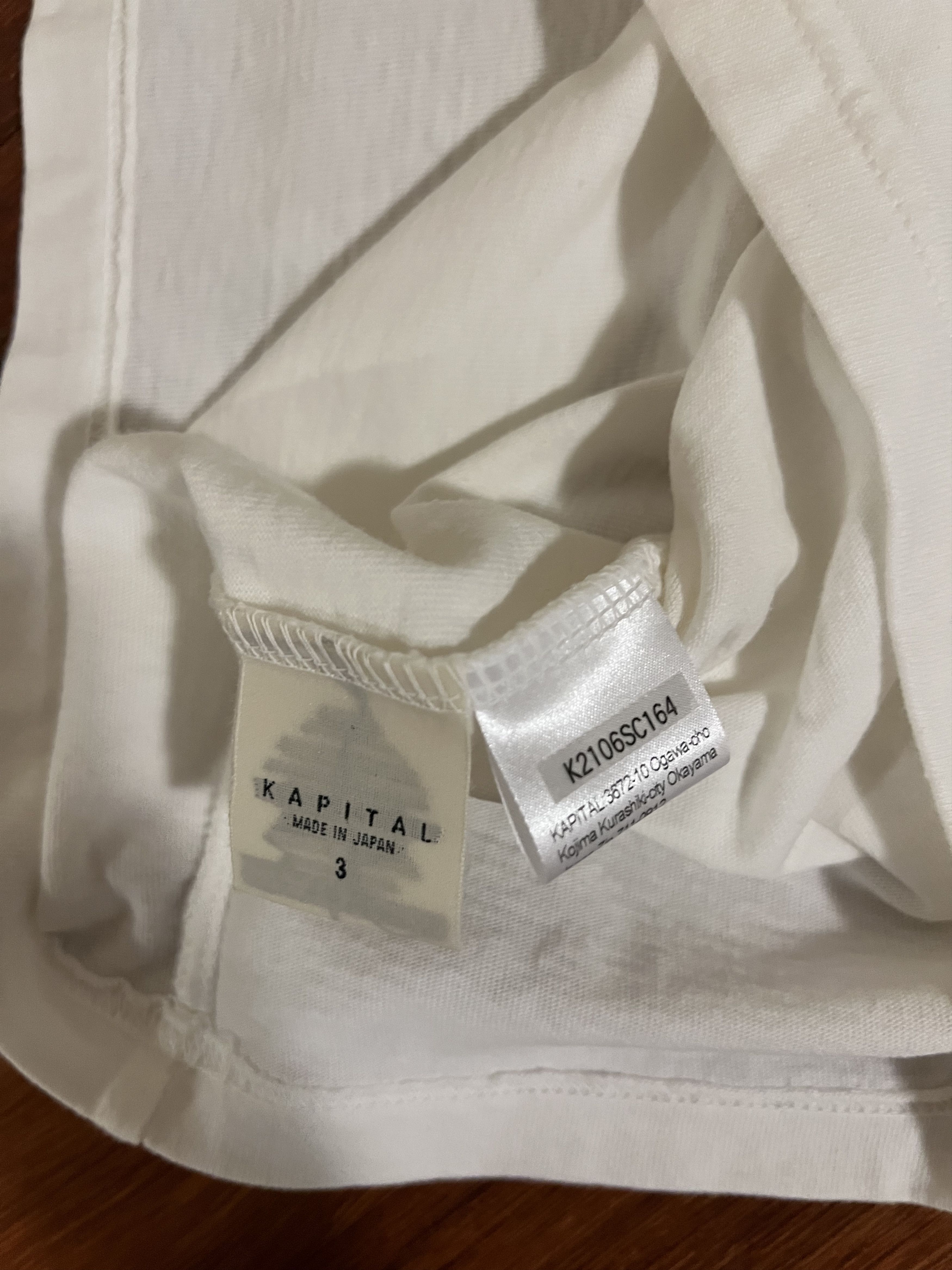 Kapital 💚 Kapital Love Peace & Rain Smile T-Shirt White Large NEW Size US L / EU 52-54 / 3 - 8 Thumbnail