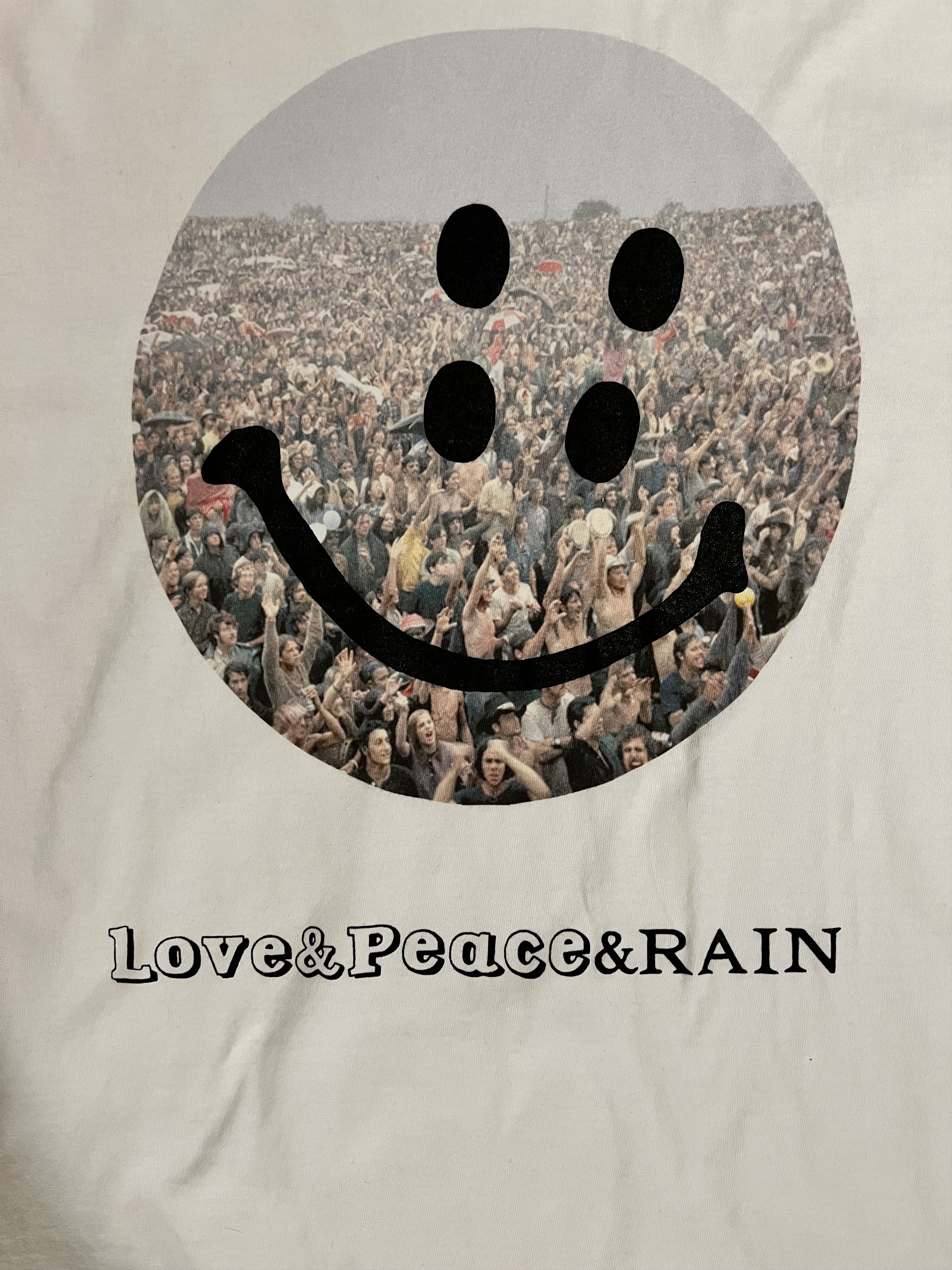 Kapital 💚 Kapital Love Peace & Rain Smile T-Shirt White Large NEW Size US L / EU 52-54 / 3 - 6 Thumbnail