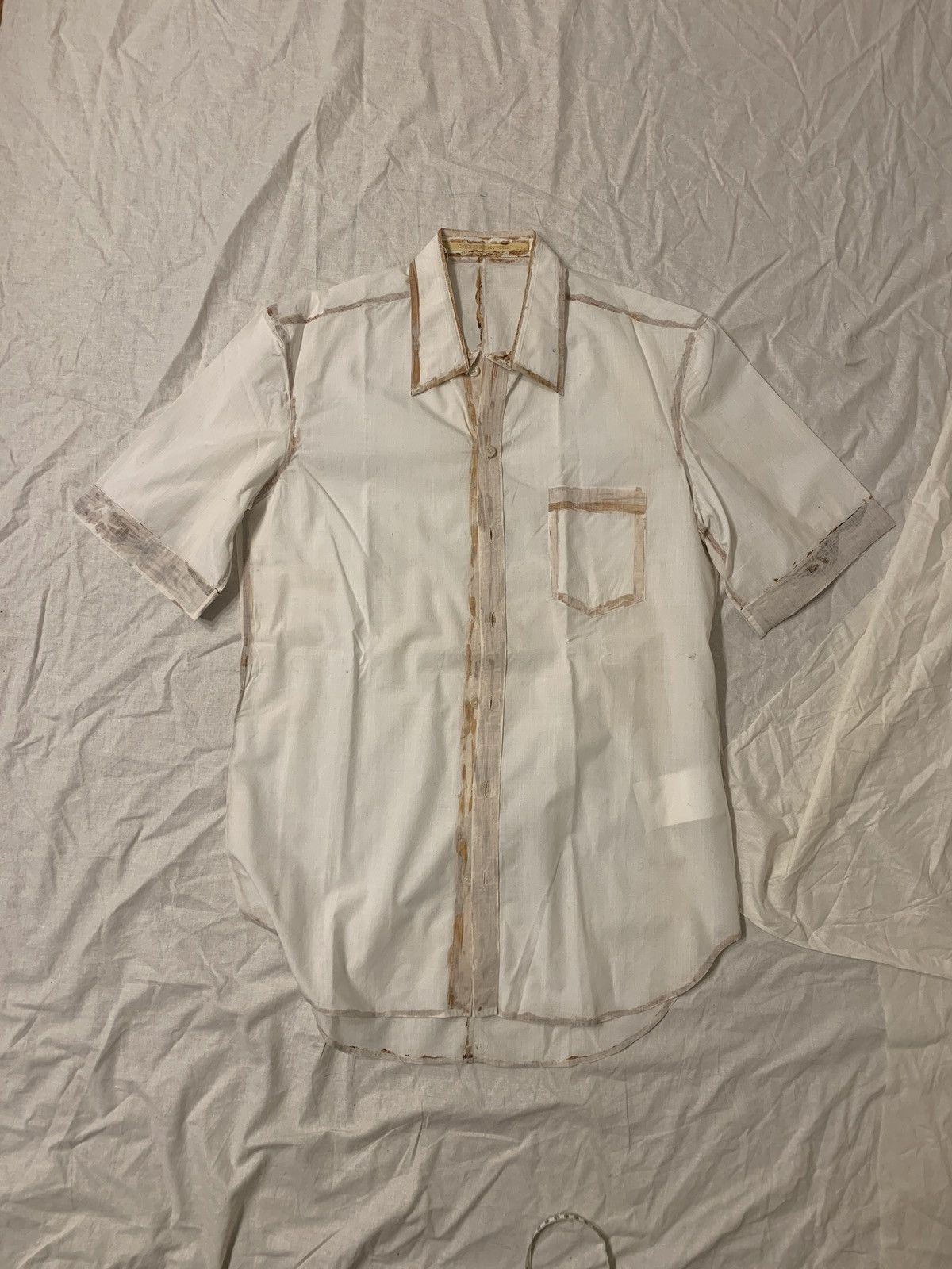 image of Carol Christian Poell Glued Ss08 Shirt in White, Men's (Size Medium)
