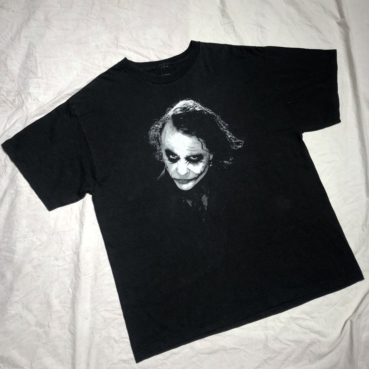 image of Movie The Dark Knight Joker Heath Ledger Tee in Black, Men's (Size Large)