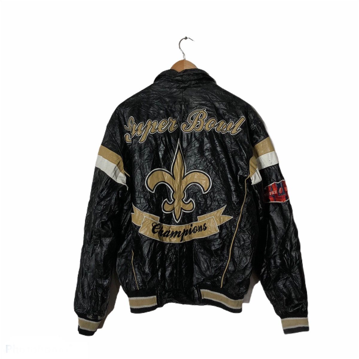 Japanese Brand Varsity Leather Jacket Super Bowl NFL Big Logo Size US M / EU 48-50 / 2 - 1 Thumbnail