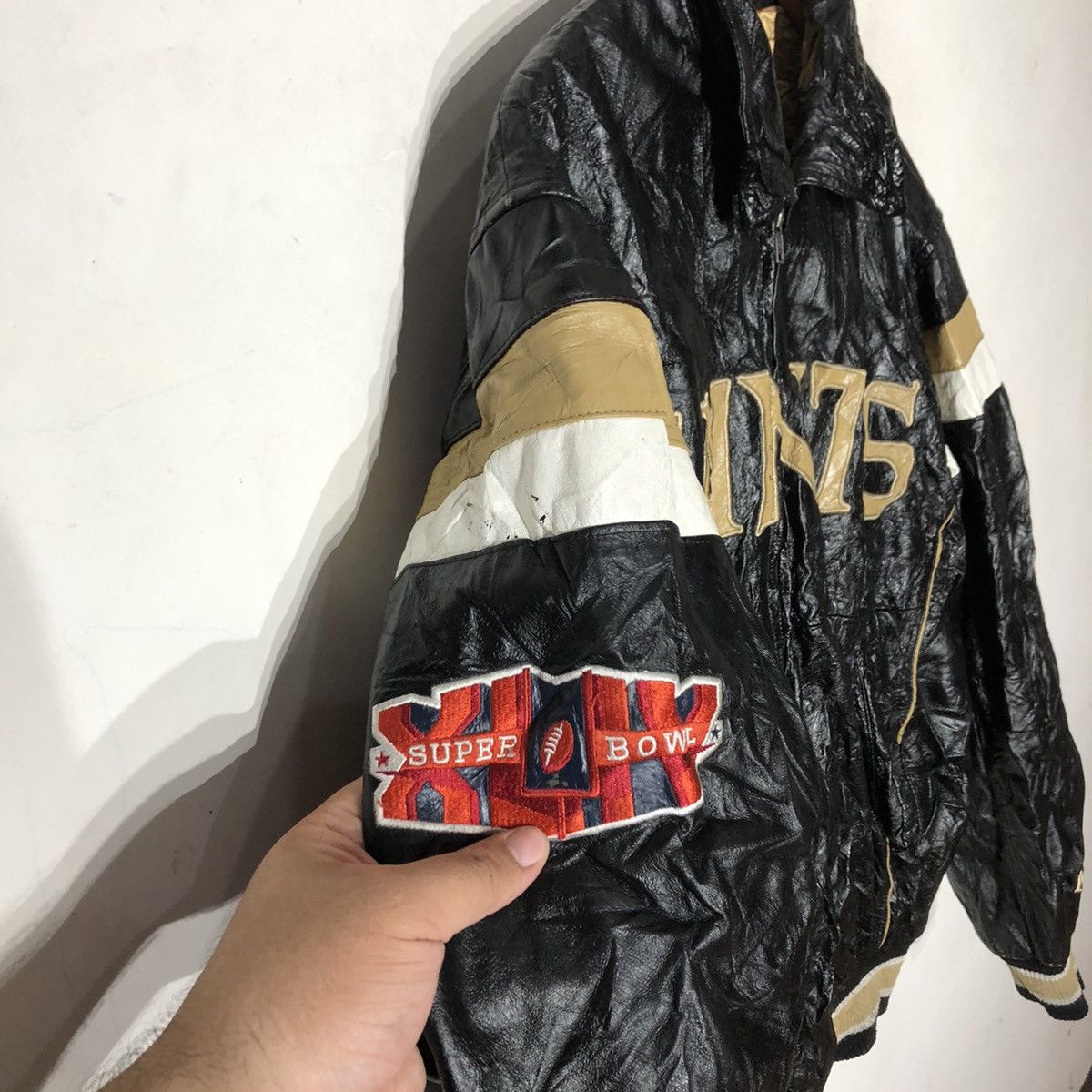Japanese Brand Varsity Leather Jacket Super Bowl NFL Big Logo Size US M / EU 48-50 / 2 - 6 Thumbnail