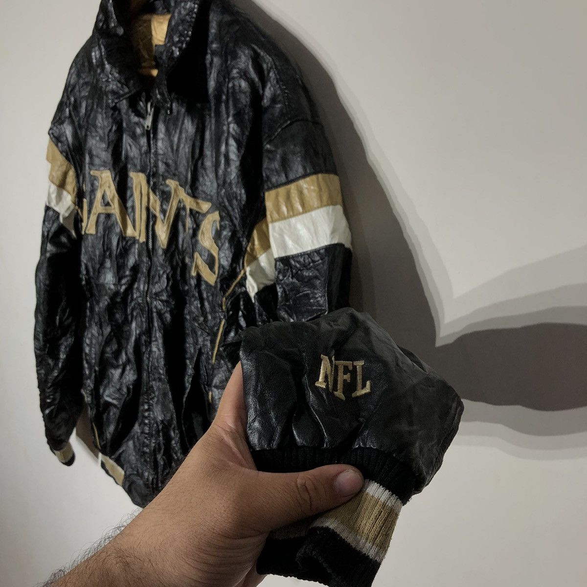 Japanese Brand Varsity Leather Jacket Super Bowl NFL Big Logo Size US M / EU 48-50 / 2 - 5 Thumbnail