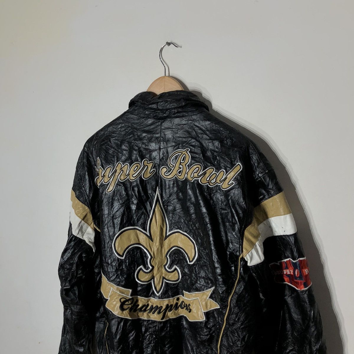 Japanese Brand Varsity Leather Jacket Super Bowl NFL Big Logo Size US M / EU 48-50 / 2 - 9 Thumbnail