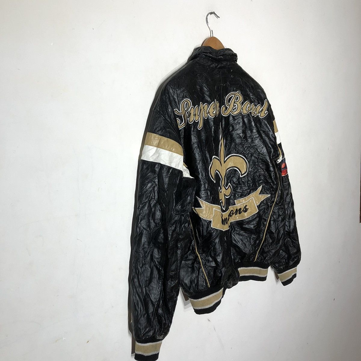 Japanese Brand Varsity Leather Jacket Super Bowl NFL Big Logo Size US M / EU 48-50 / 2 - 8 Thumbnail