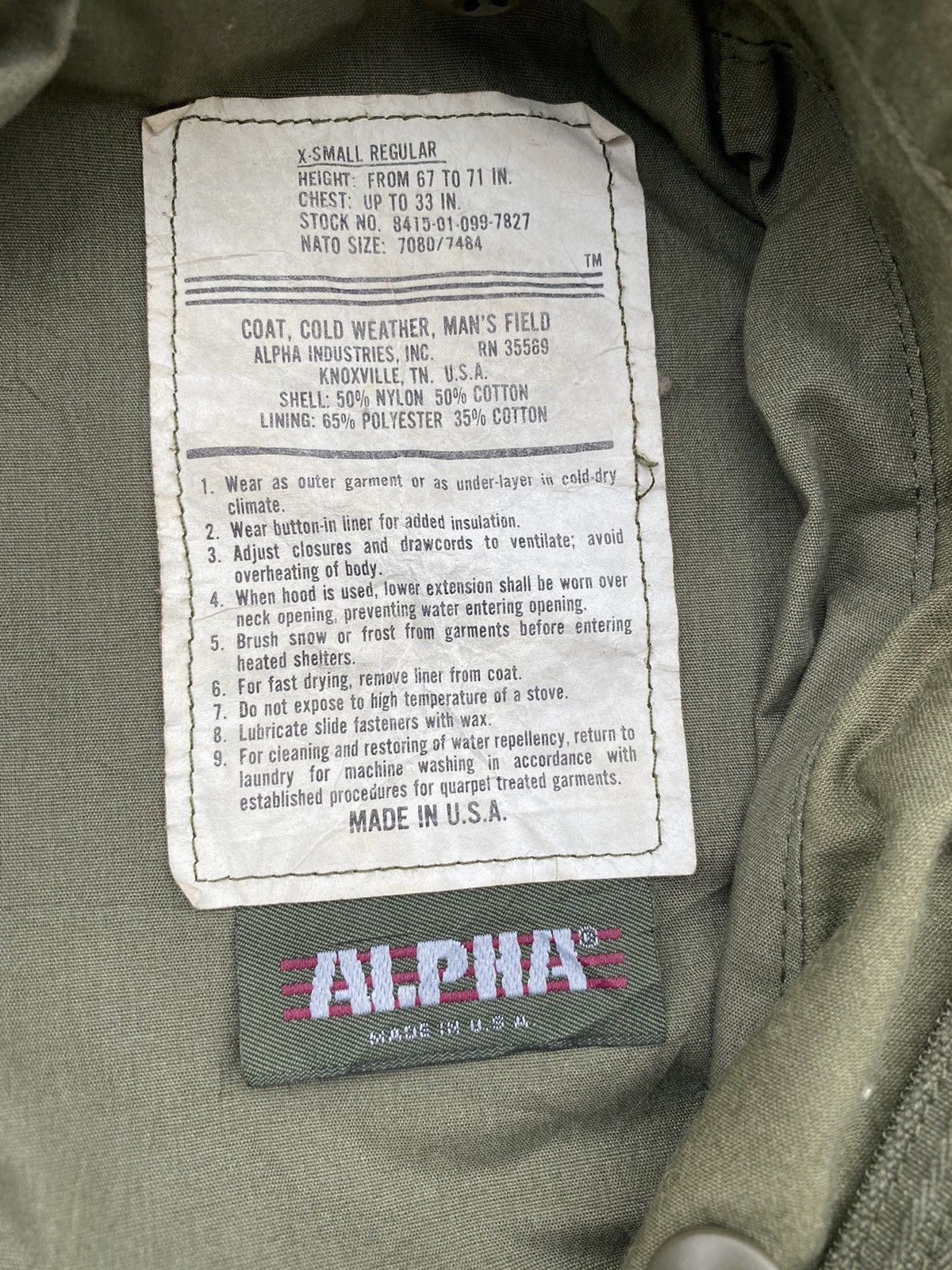 Alpha Industries × Vintage VINTAGE ALPHA INDUSTRIES M-65 SCOVILL FATIGUE ARMY FIELD USA Size US S / EU 44-46 / 1 - 7 Thumbnail