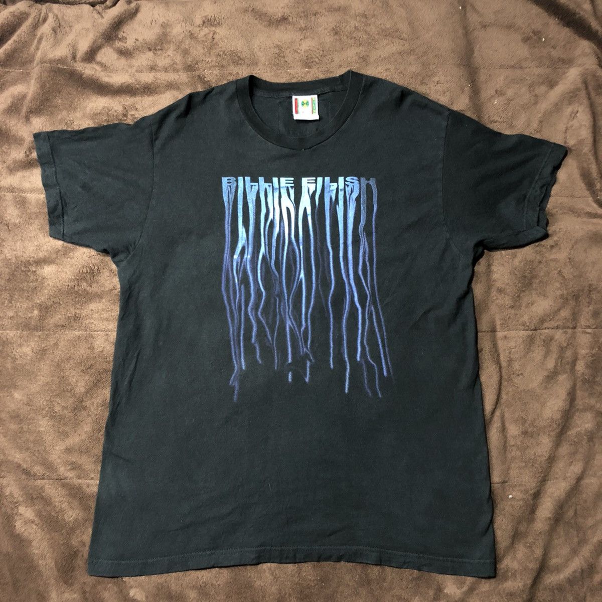 image of Band Tees x Billie Eilish Billie Ellish X Cross Colour T Shirt in Black, Men's (Size Large)