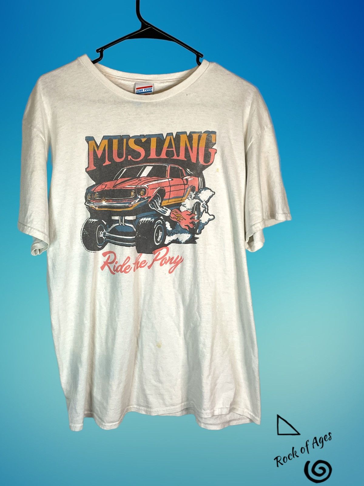 Mustang × Vintage Junk Food Tee Tag Vintage Ford Mustang ride the pony Tee Size US M / EU 48-50 / 2 - 2 Thumbnail