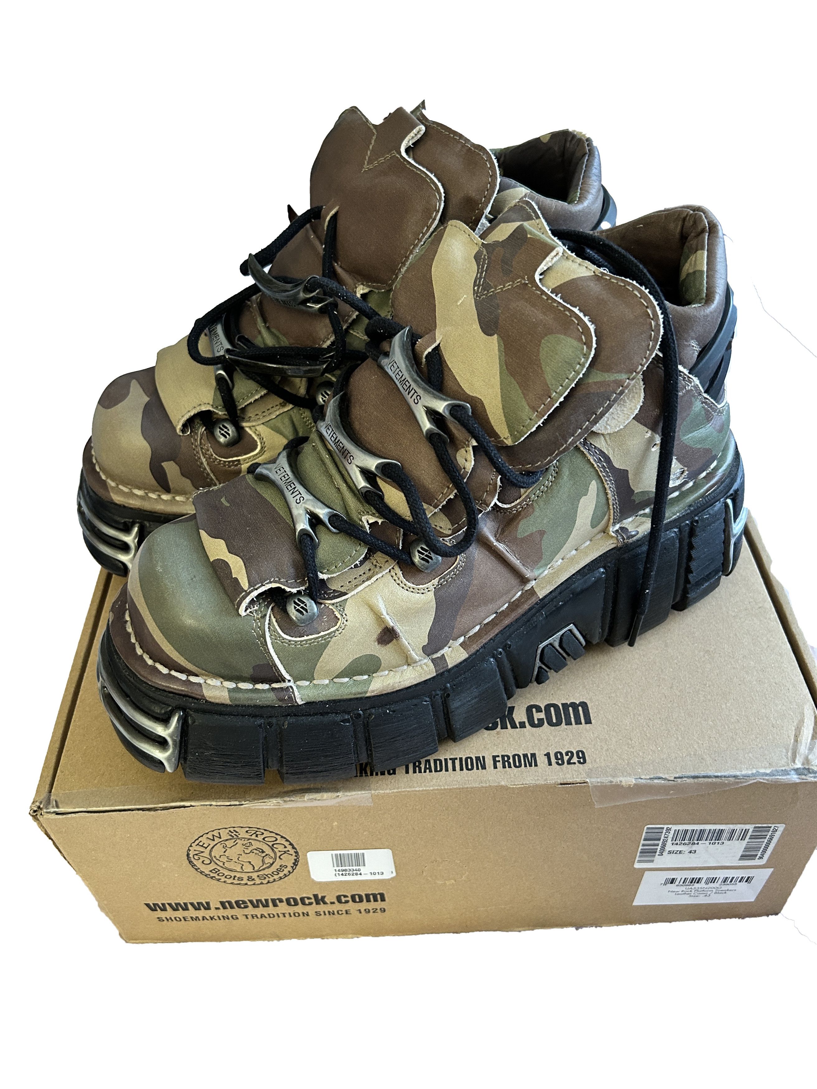 New Rock × Vetements VETEMENTS Khaki New Rock Edition Platform Sneakers Size US 10 / EU 43 - 3 Thumbnail