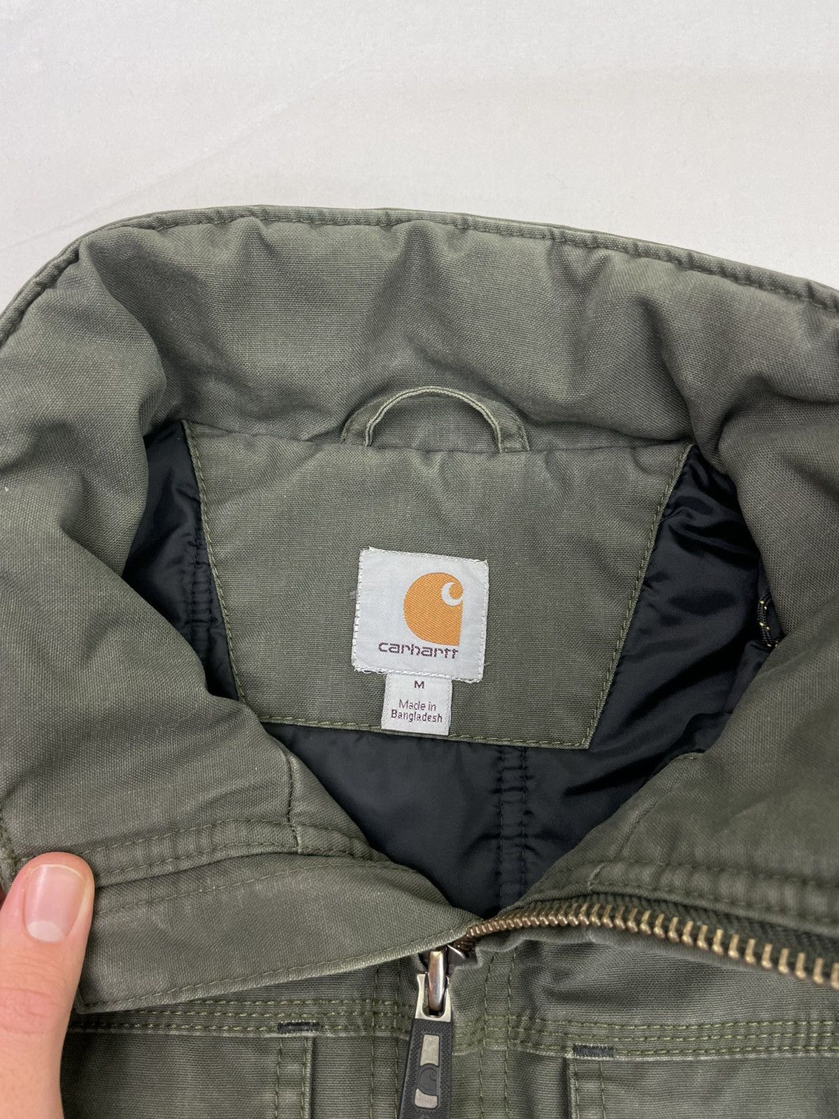 Carhartt Carhartt Work Jacket Quick Duck Olive Green Thrashed Coat L Size US L / EU 52-54 / 3 - 8 Thumbnail