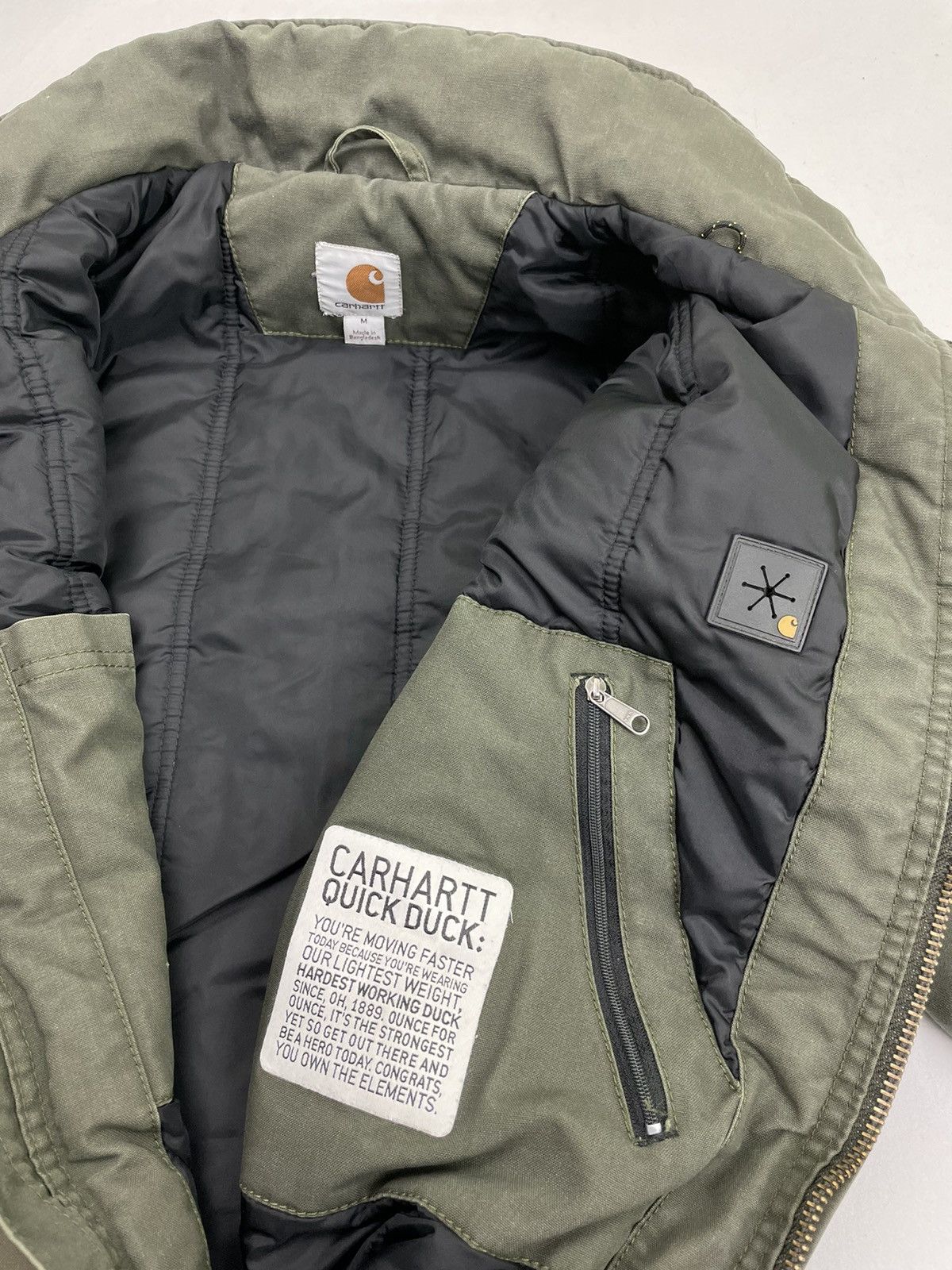 Carhartt Carhartt Work Jacket Quick Duck Olive Green Thrashed Coat L Size US L / EU 52-54 / 3 - 7 Thumbnail