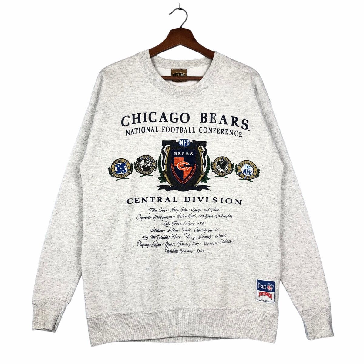 image of 90's Chicago Bears Sweatshirt Nfl in Grey, Men's (Size Medium)