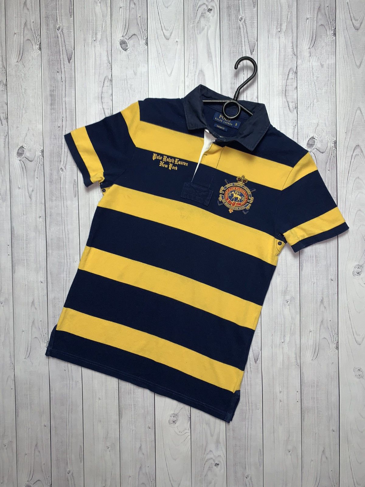 Vintage Vintage Polo Ralph Lauren striped yellow/navy New York S Size US S / EU 44-46 / 1 - 1 Thumbnail