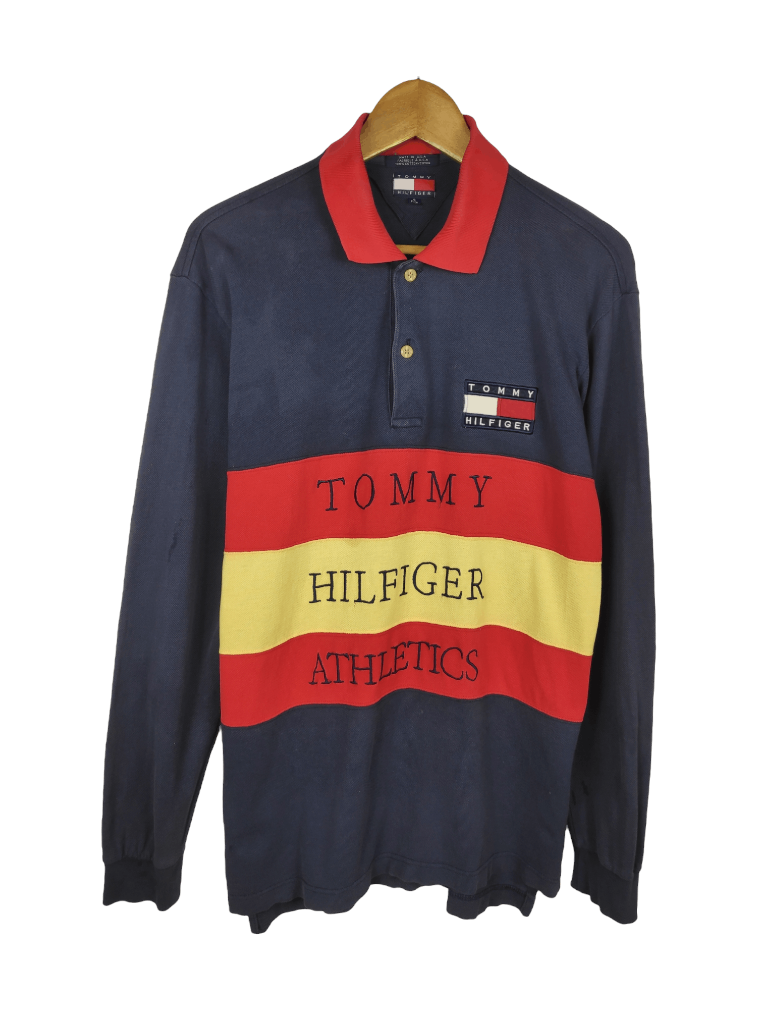 image of Band Tees Offer Me Vintage Sun Faded Tommy Hilfiger Spellout Shirt, Men's (Size Small)