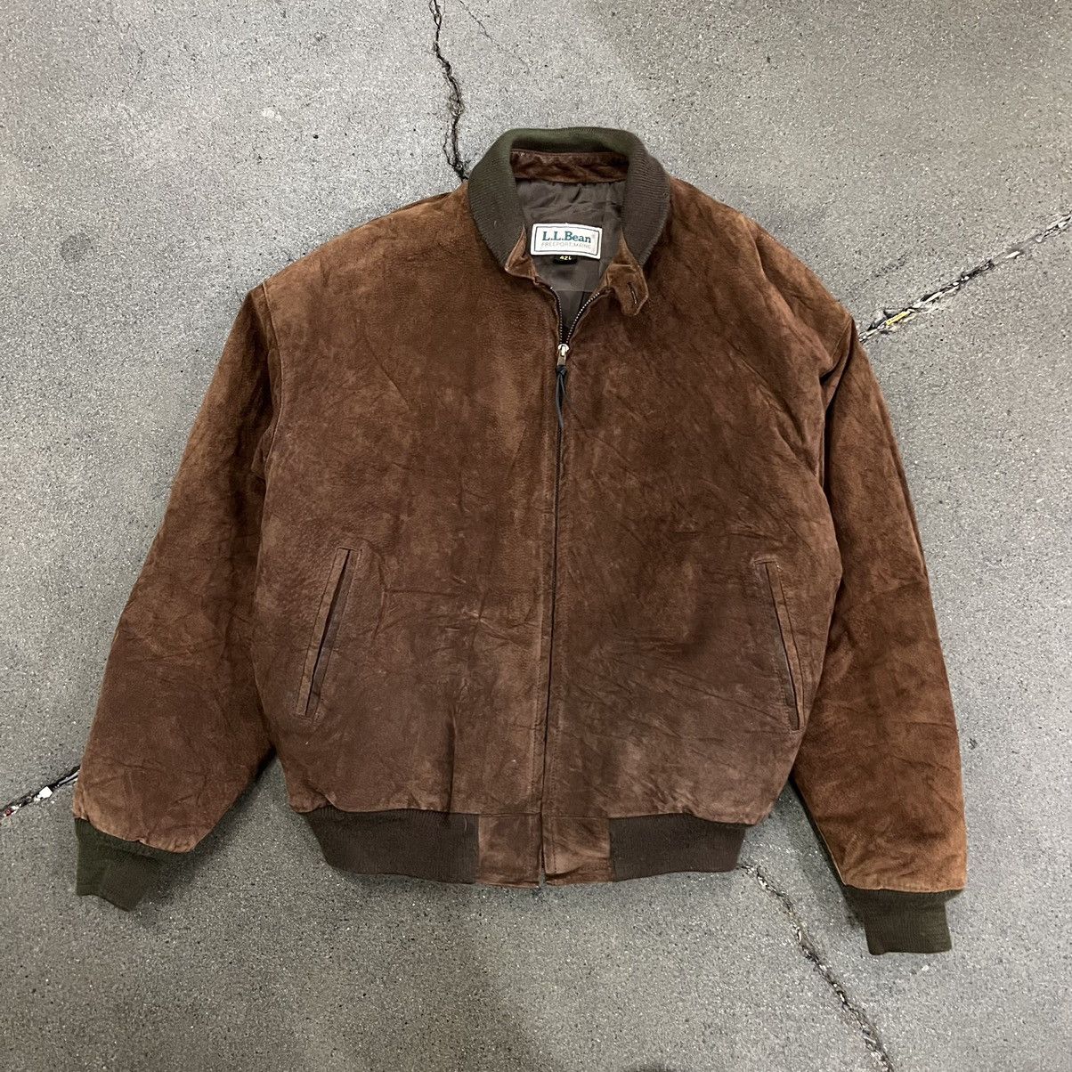 image of L L Bean x Leather Jacket Vintage Ll Bean Leather Jacket in Brown, Men's (Size Large)