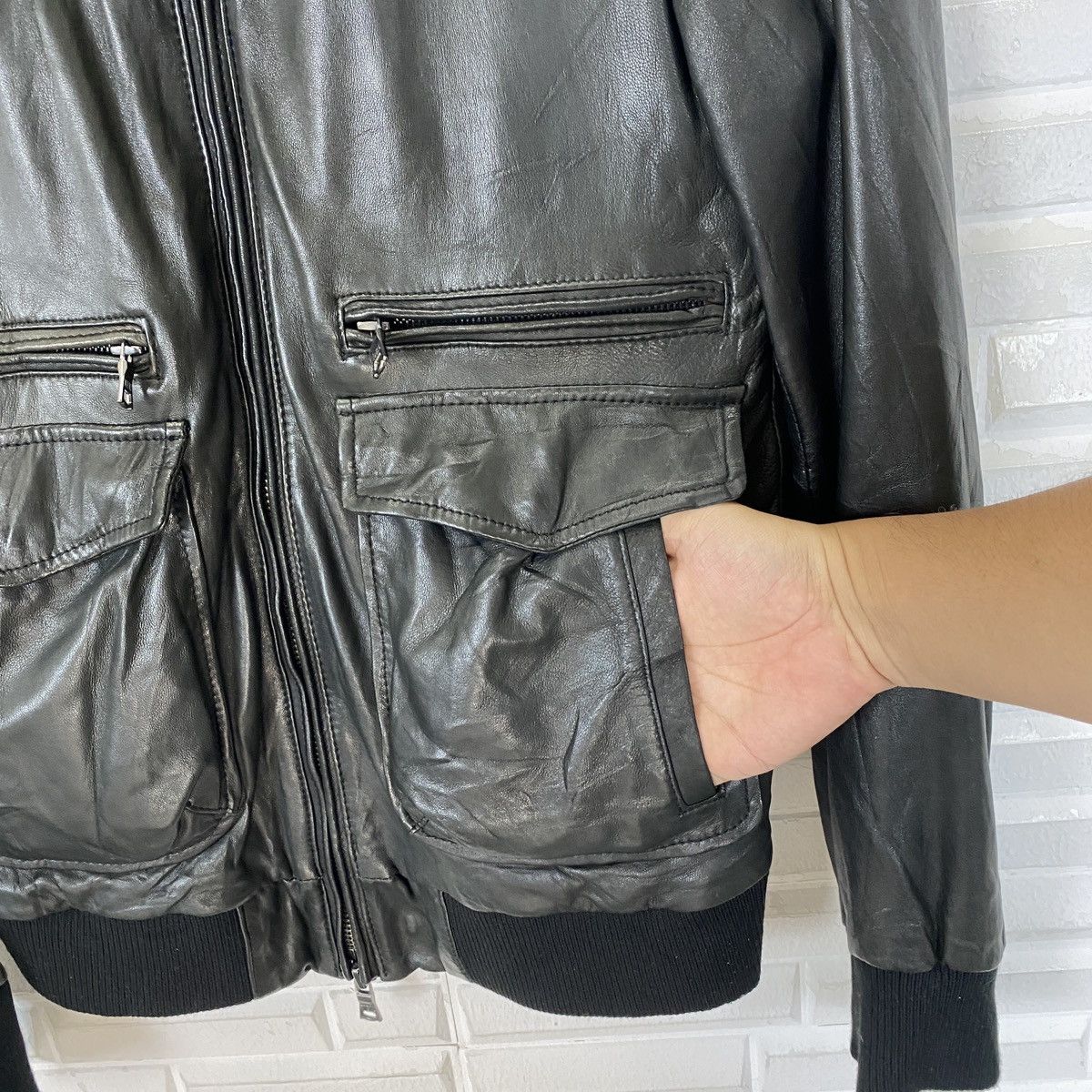SHIPS Ships Jet Blue Cupra Leather Jacket Size US M / EU 48-50 / 2 - 9 Thumbnail