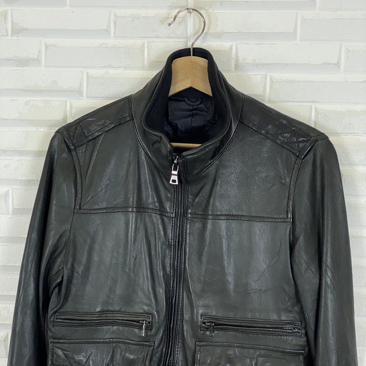 SHIPS Ships Jet Blue Cupra Leather Jacket Size US M / EU 48-50 / 2 - 4 Thumbnail