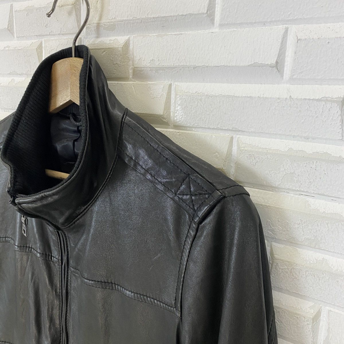 SHIPS Ships Jet Blue Cupra Leather Jacket Size US M / EU 48-50 / 2 - 12 Thumbnail