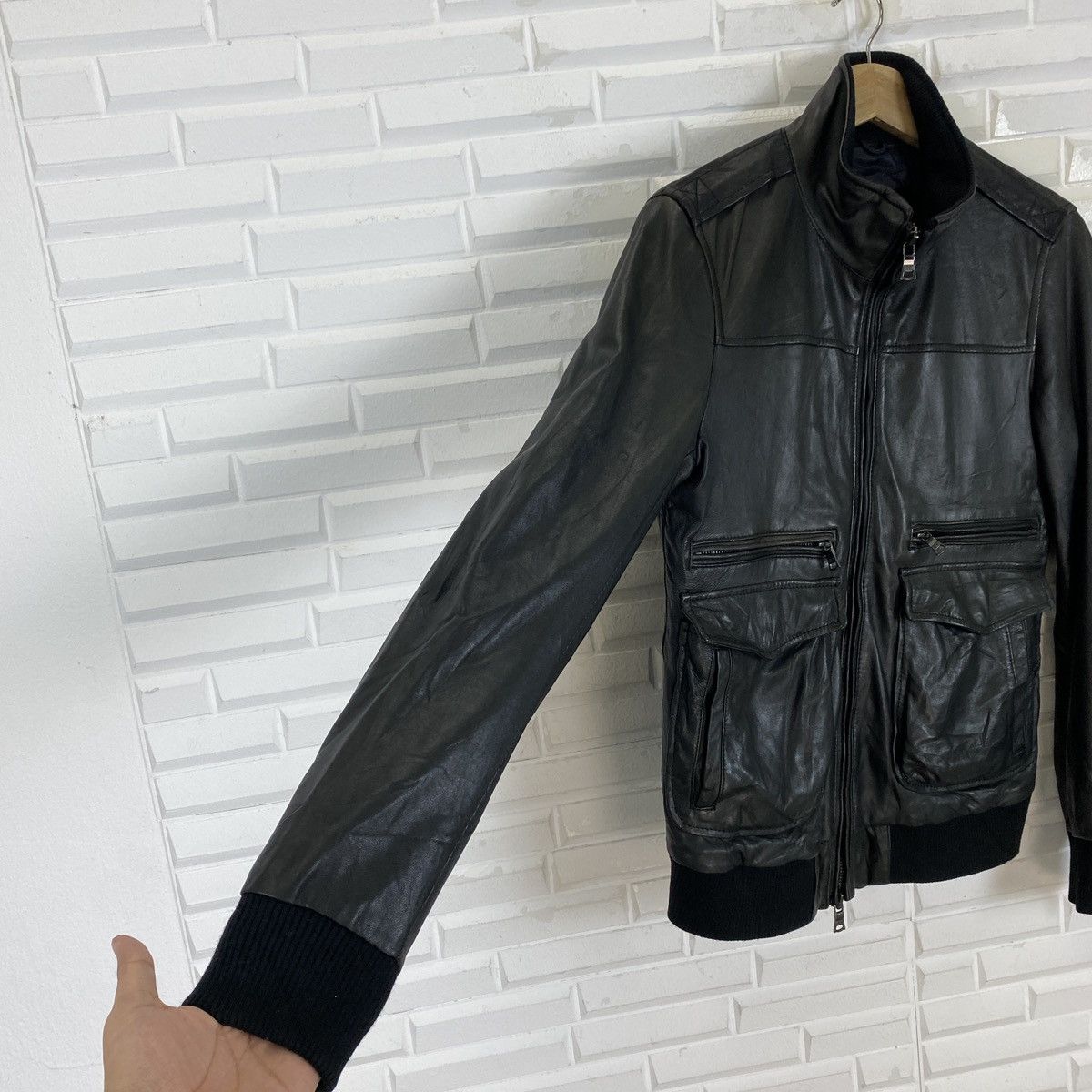 SHIPS Ships Jet Blue Cupra Leather Jacket Size US M / EU 48-50 / 2 - 7 Thumbnail