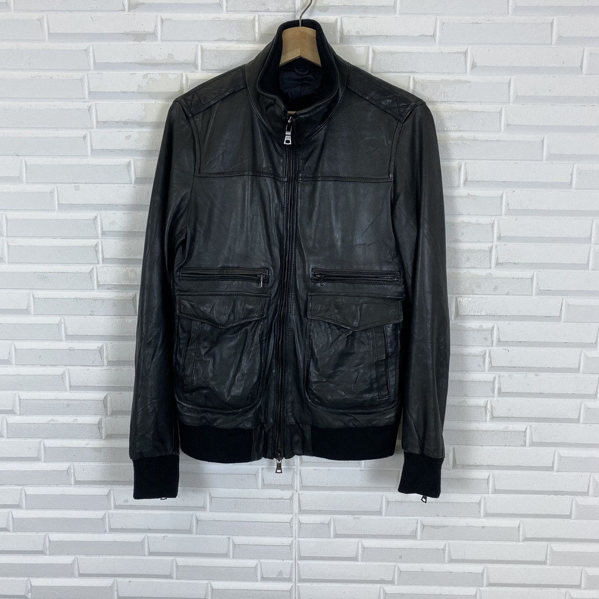 SHIPS Ships Jet Blue Cupra Leather Jacket Size US M / EU 48-50 / 2 - 2 Thumbnail