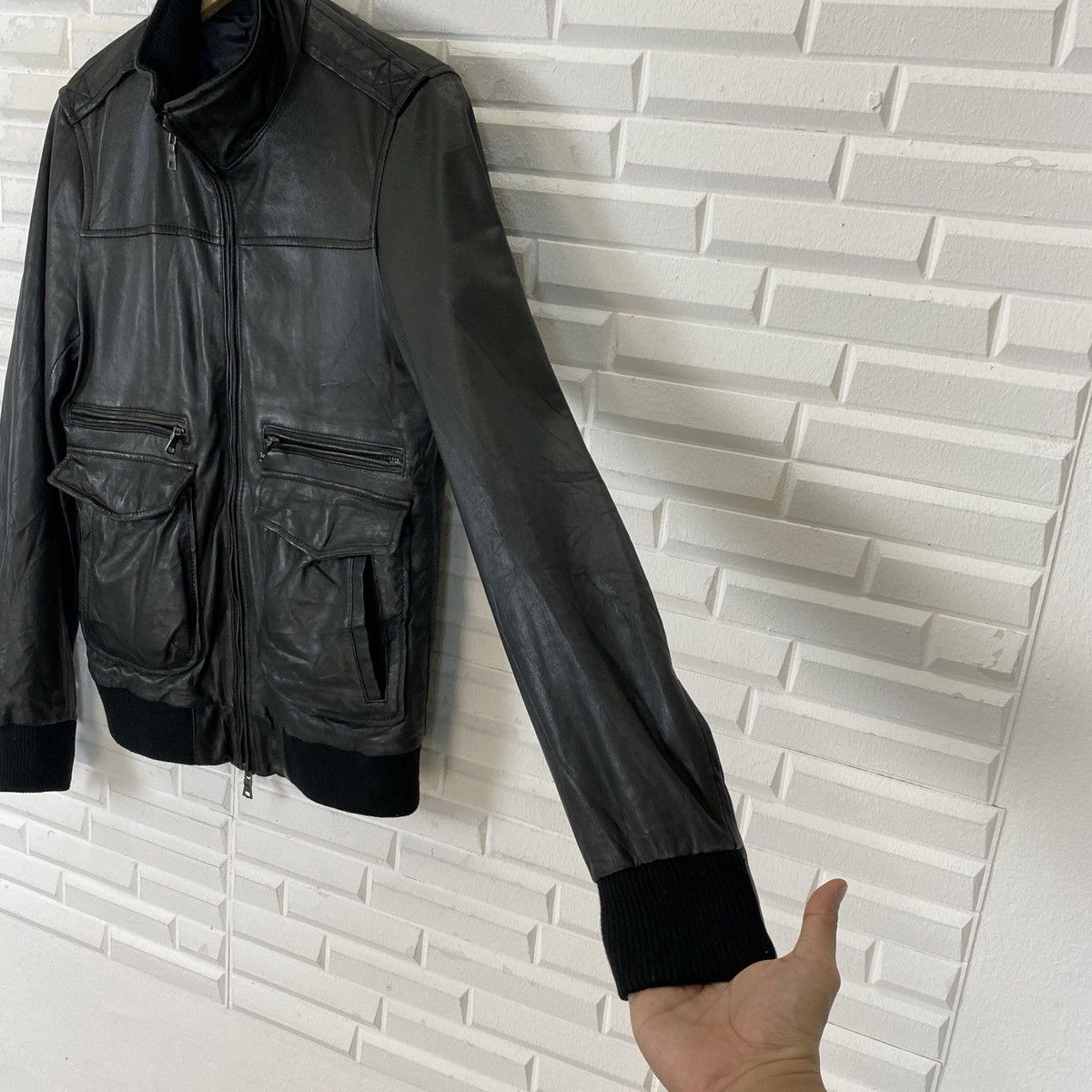 SHIPS Ships Jet Blue Cupra Leather Jacket Size US M / EU 48-50 / 2 - 10 Thumbnail