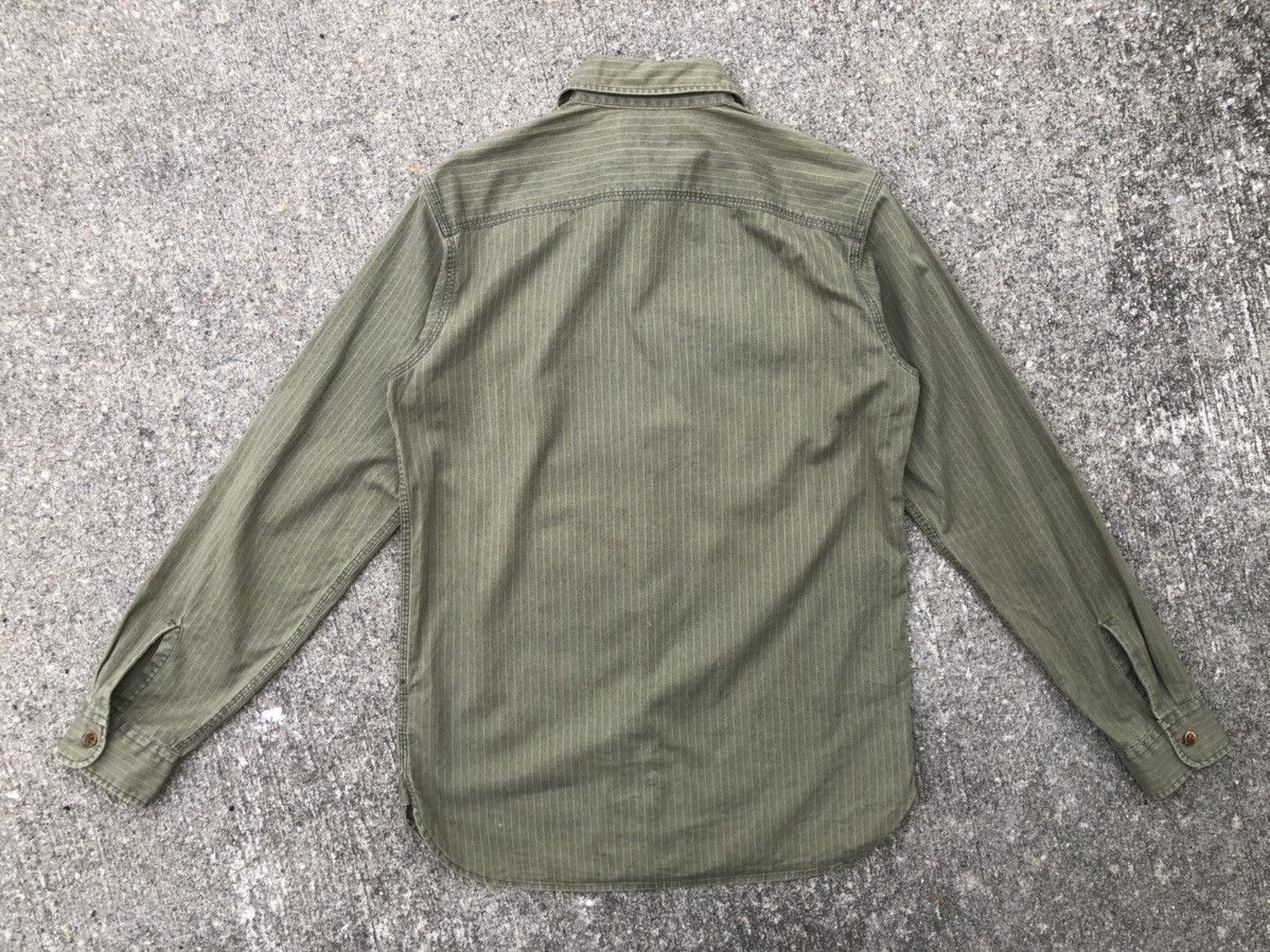 RRL Ralph Lauren Vintage RR Ralph Lauren Striped Olive Green