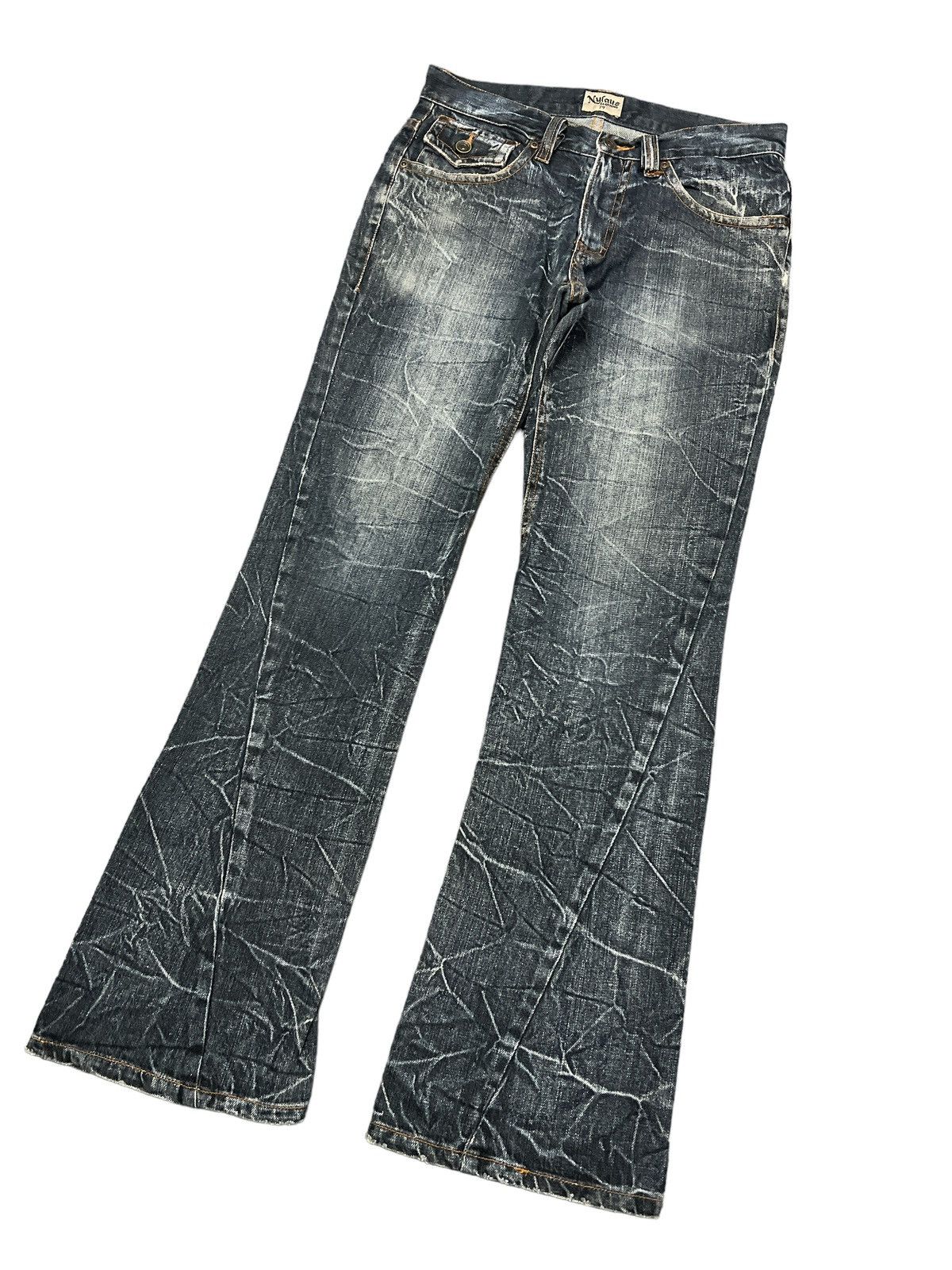 Japanese Brand × Vintage FLARED💥NYLAUS DISTRESSED TWIST DENIM PANT Size US 30 / EU 46 - 4 Thumbnail