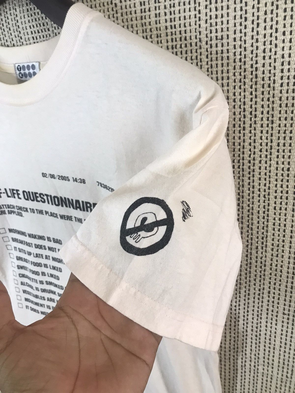 Japanese Brand × Takeo Kikuchi × Vintage ‼️VTG TAKEO KIKUCHI "SELF-LIFE QUESTIONNAIRE" TSHIRT‼️ Size US M / EU 48-50 / 2 - 2 Thumbnail