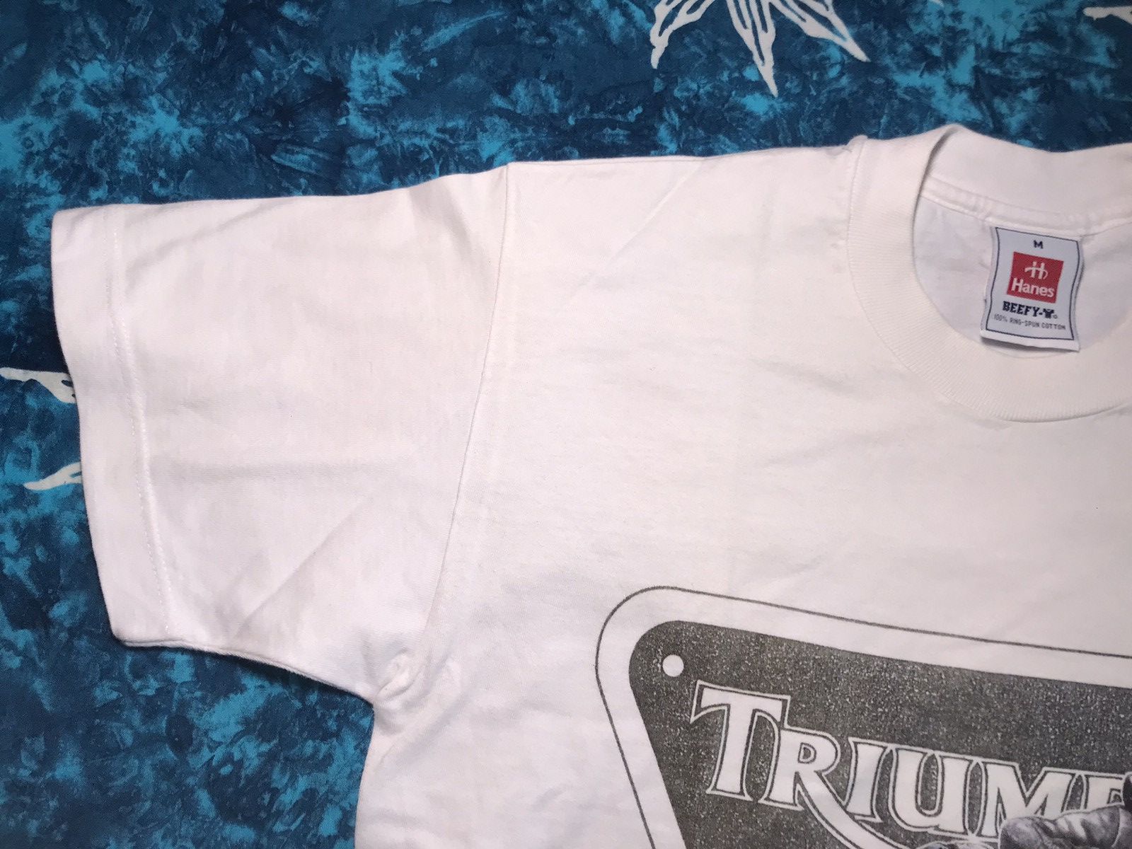 Daytona Vintage Hanes TRIUMPH Daytona MOTORCYCLES Streetwear shirt Size US M / EU 48-50 / 2 - 6 Thumbnail