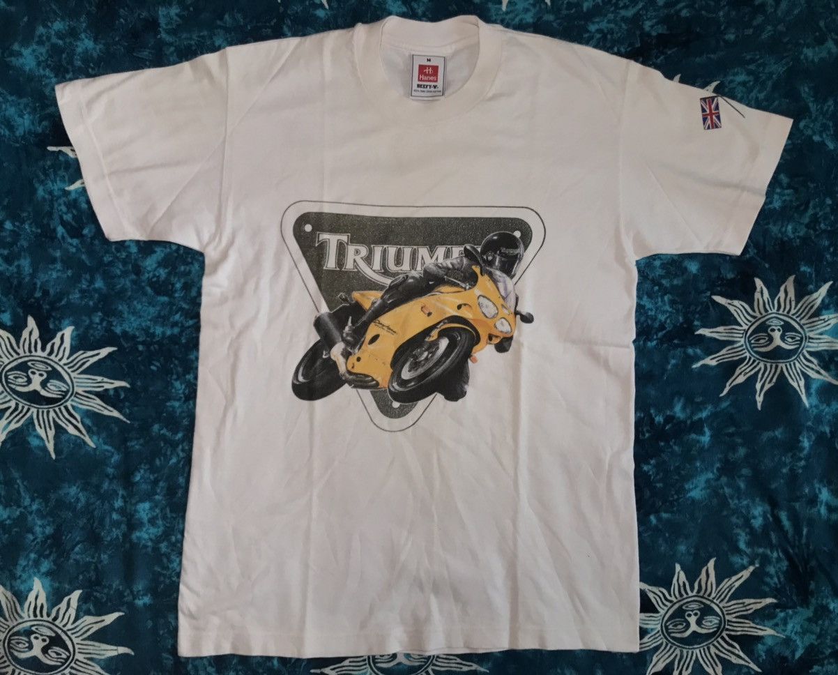 Daytona Vintage Hanes TRIUMPH Daytona MOTORCYCLES Streetwear shirt Size US M / EU 48-50 / 2 - 1 Thumbnail