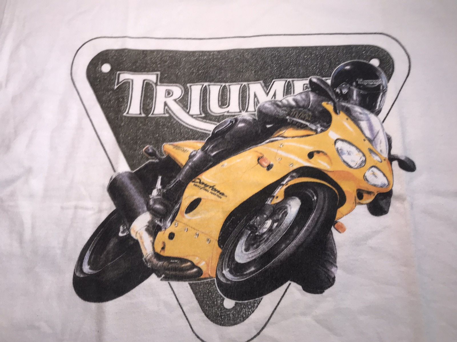 Daytona Vintage Hanes TRIUMPH Daytona MOTORCYCLES Streetwear shirt Size US M / EU 48-50 / 2 - 3 Thumbnail